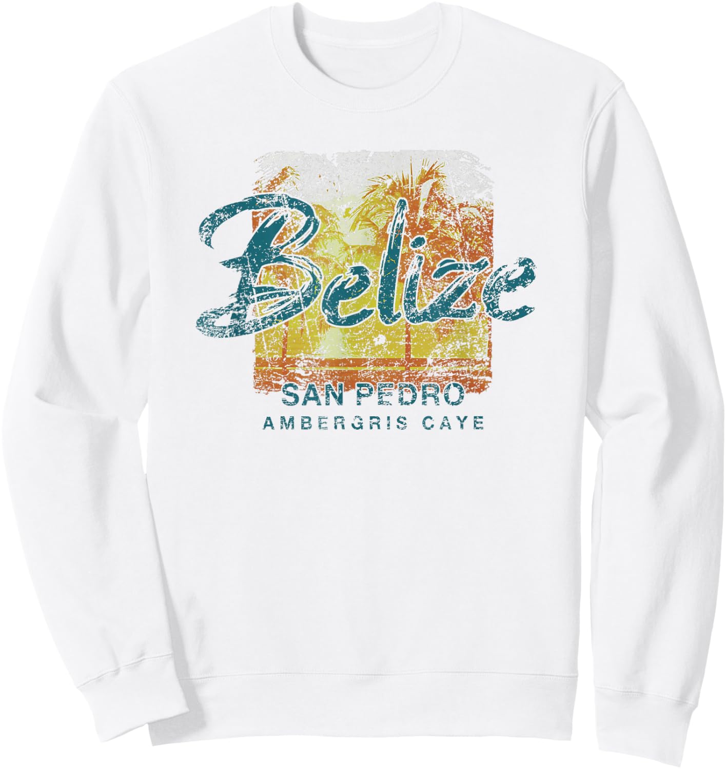 Belize Ambergris Caye San Pedro Vintage Sweatshirt - Sweatshirt | White