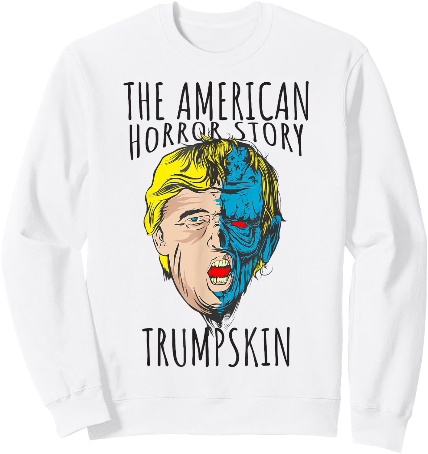 Scary Trumpskin American Horror Spooky Trump Sweatshirt - Sweatshirt | White