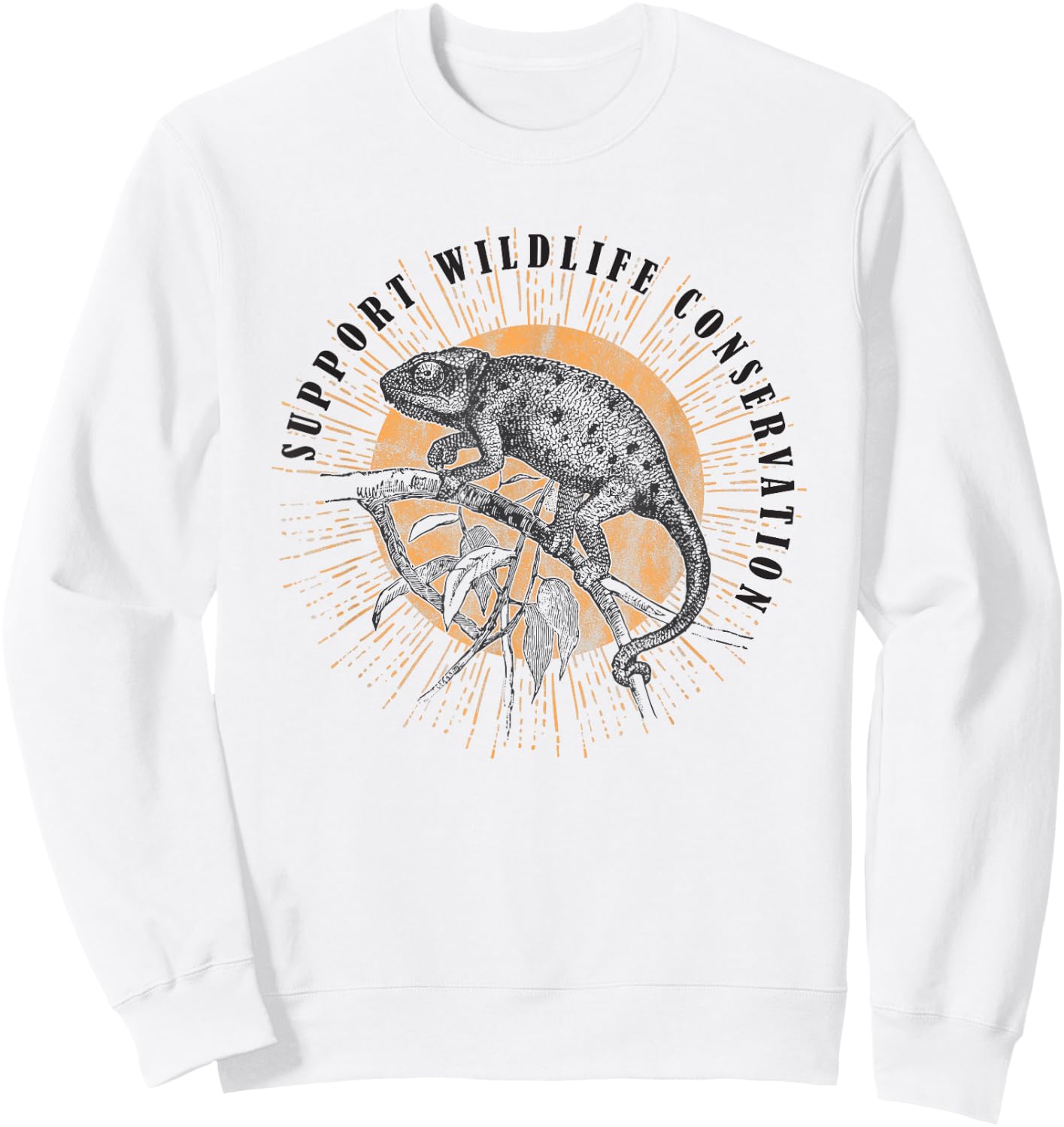 Chameleon Wildlife Conservation Animal Reptile Lover Gift Sweatshirt - Sweatshirt | White