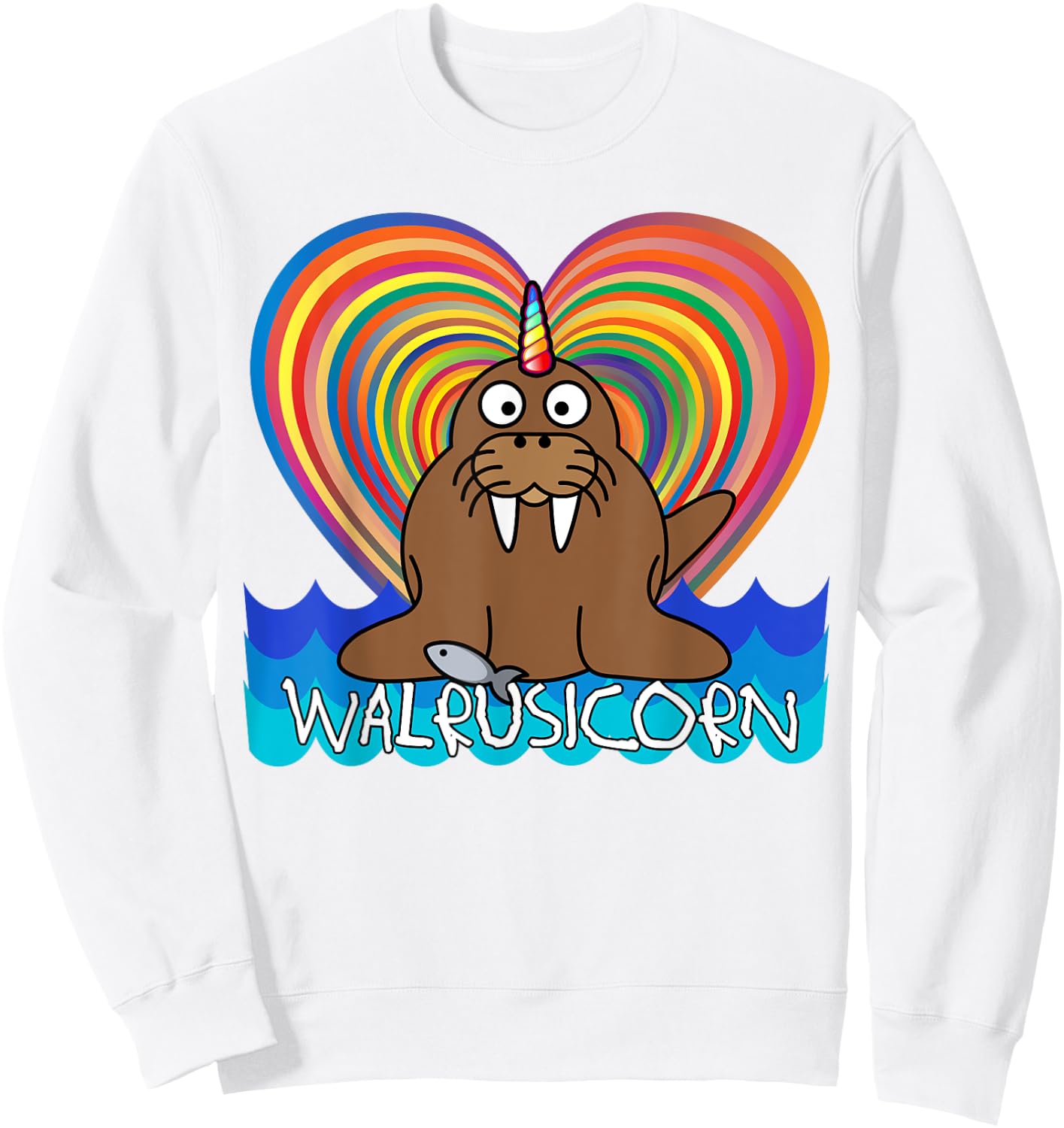 WALRUSICORN T Shirt Walrus Unicorn Sweatshirt - Sweatshirt | White