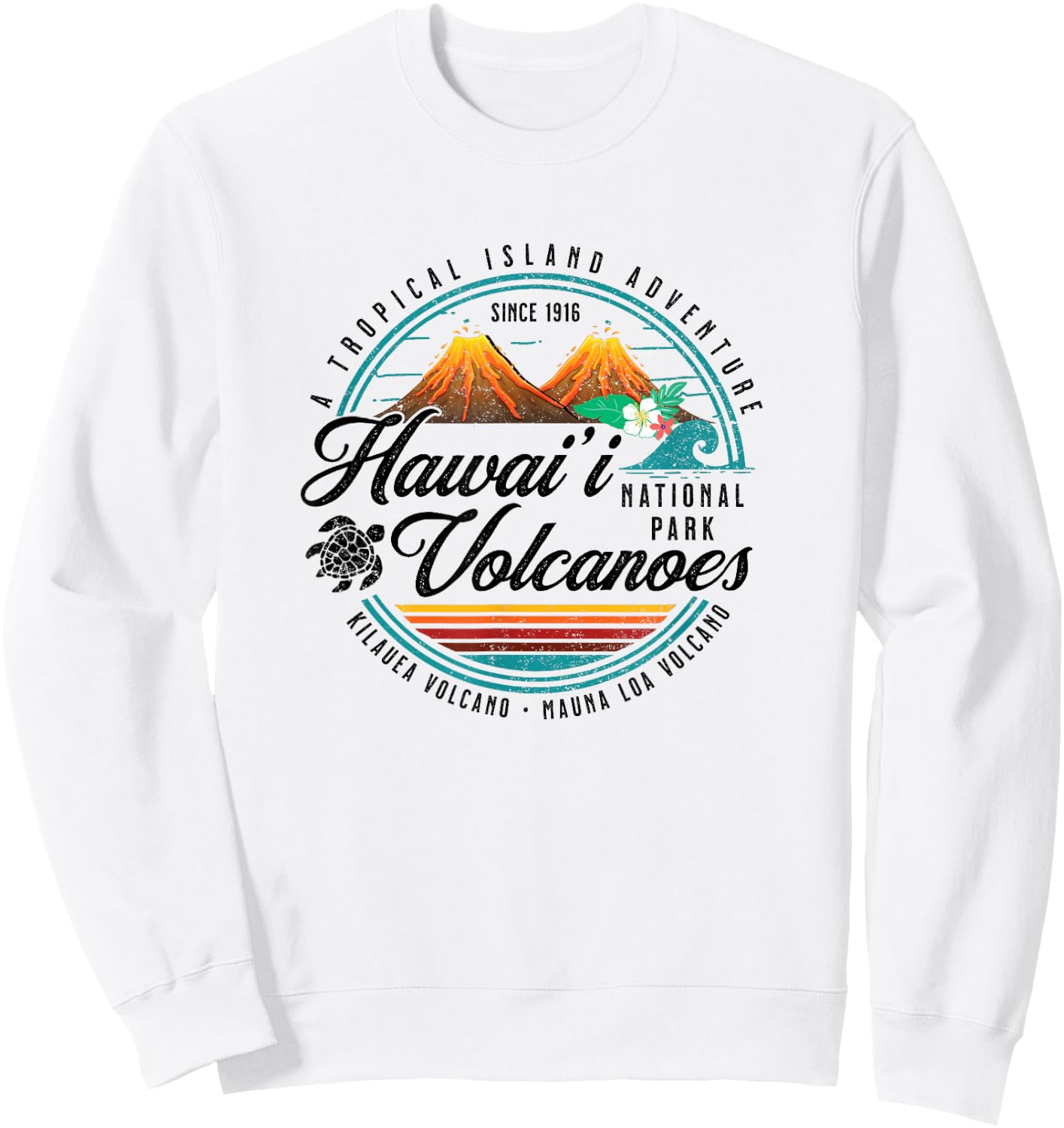 Hawaii Volcanoes National Park Kilauea Mauna Loa Souvenir Sweatshirt - Sweatshirt | White