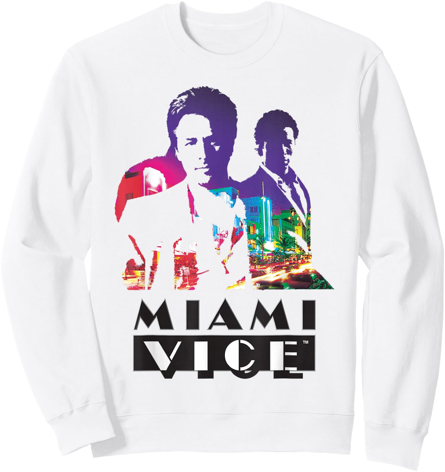 Miami Vice Classic Colorful Sweatshirt - Sweatshirt | White