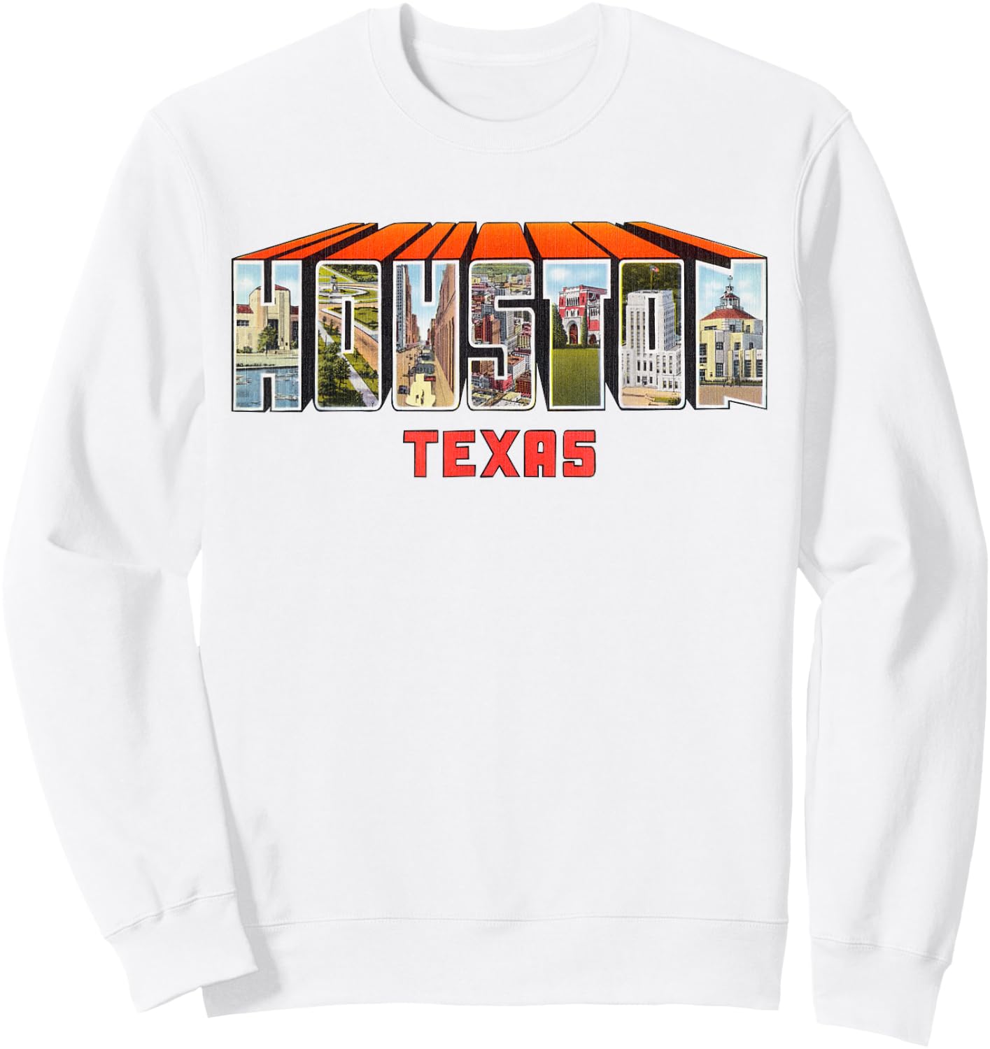 Houston Texas TX Vintage Retro T Shirt Sweatshirt - Sweatshirt | White