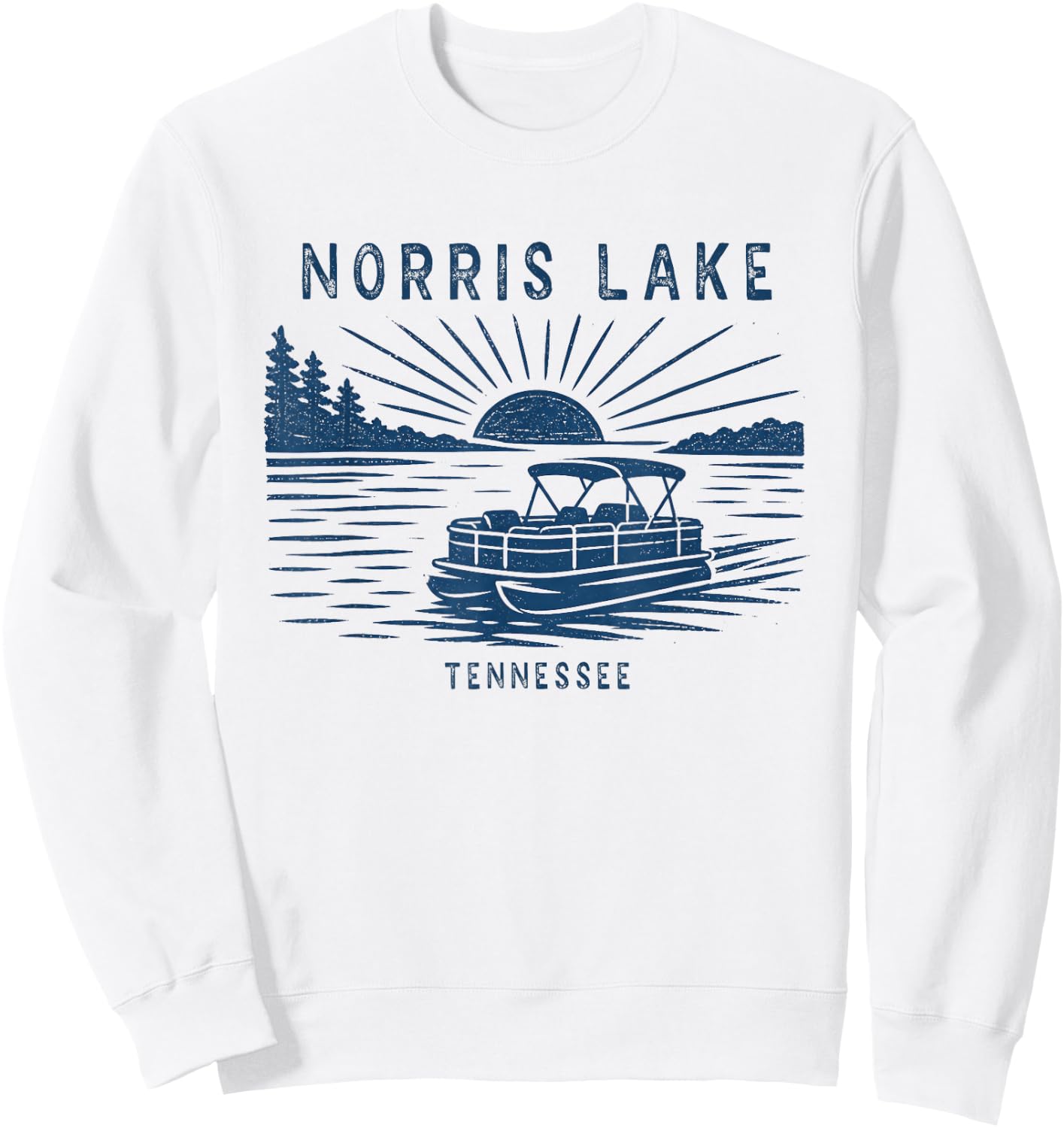 Vintage Norris Lake Tennessee Outdoors Vacation Sweatshirt - Sweatshirt | White