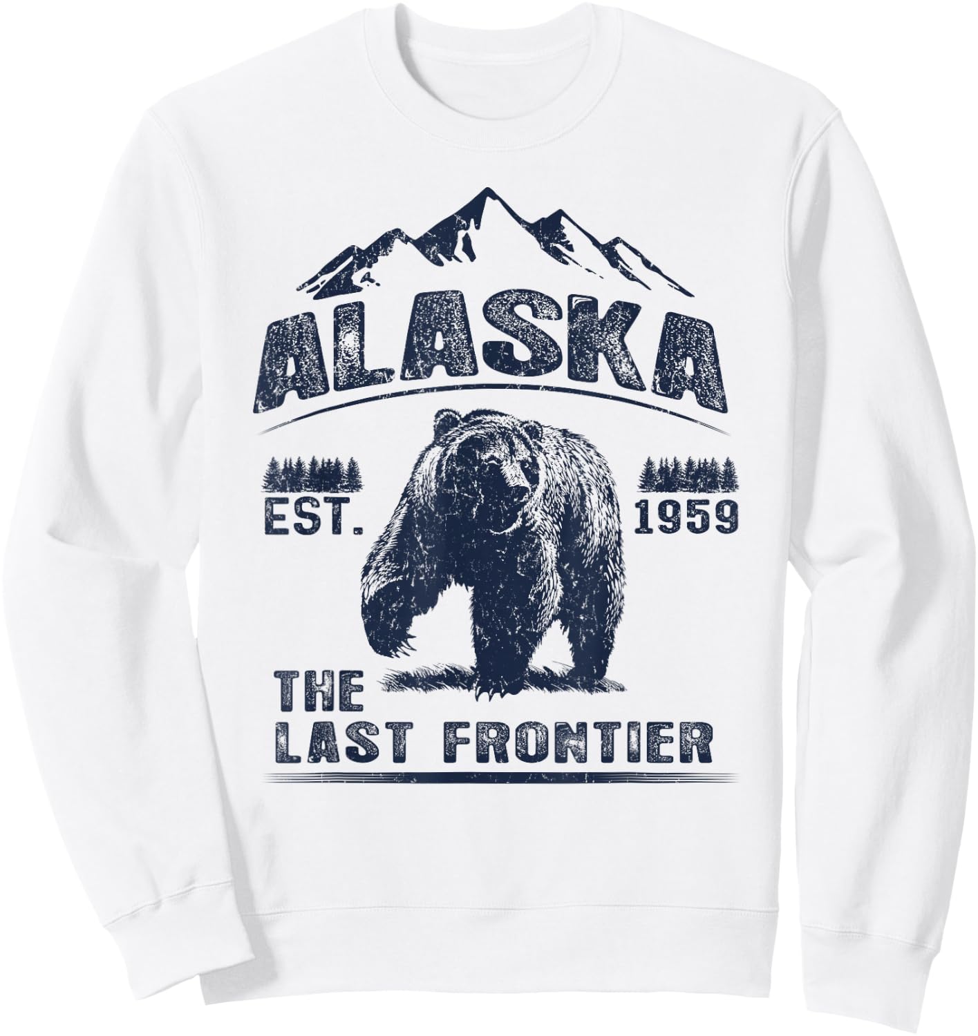 Bear Alaska The Last Frontier Sweatshirt - Sweatshirt | White