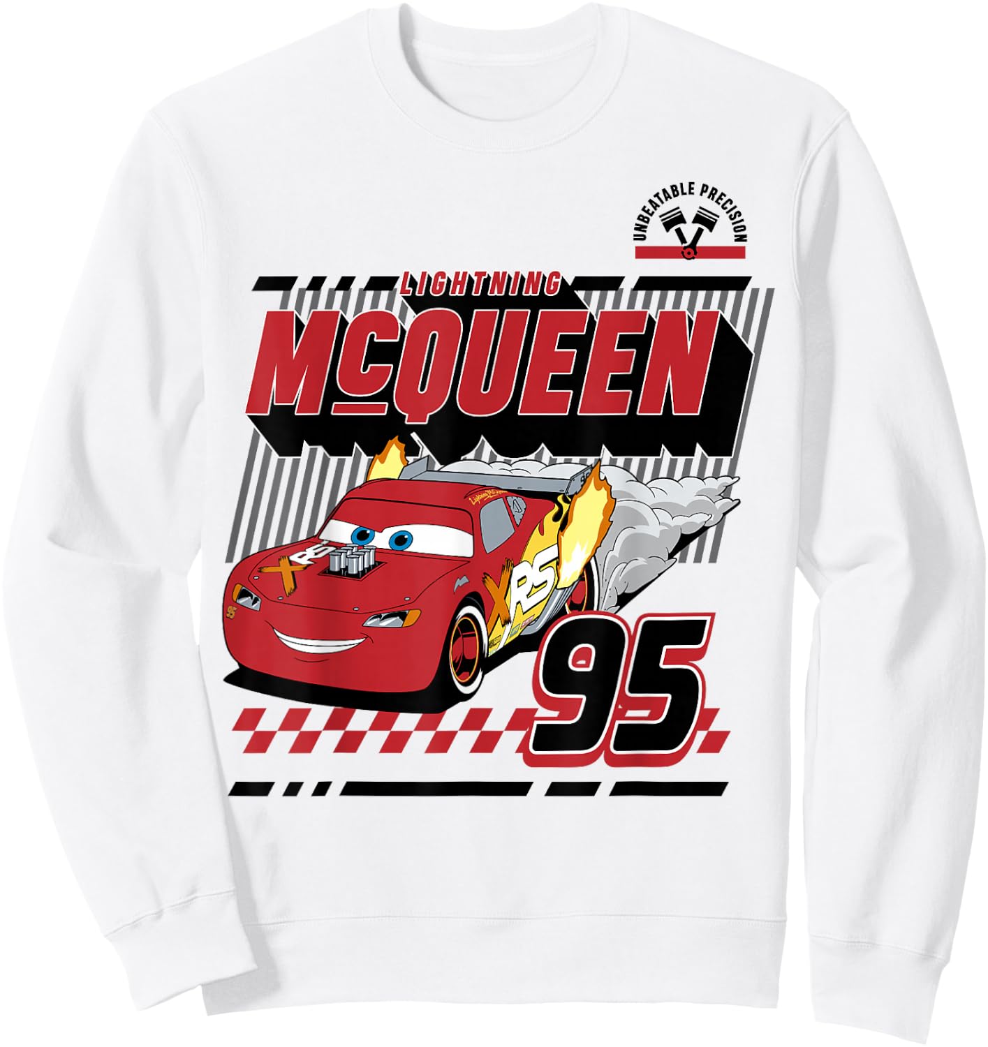 Disney Pixar Cars Lightning McQueen Retro 95 Poster Sweatshirt - Sweatshirt | White