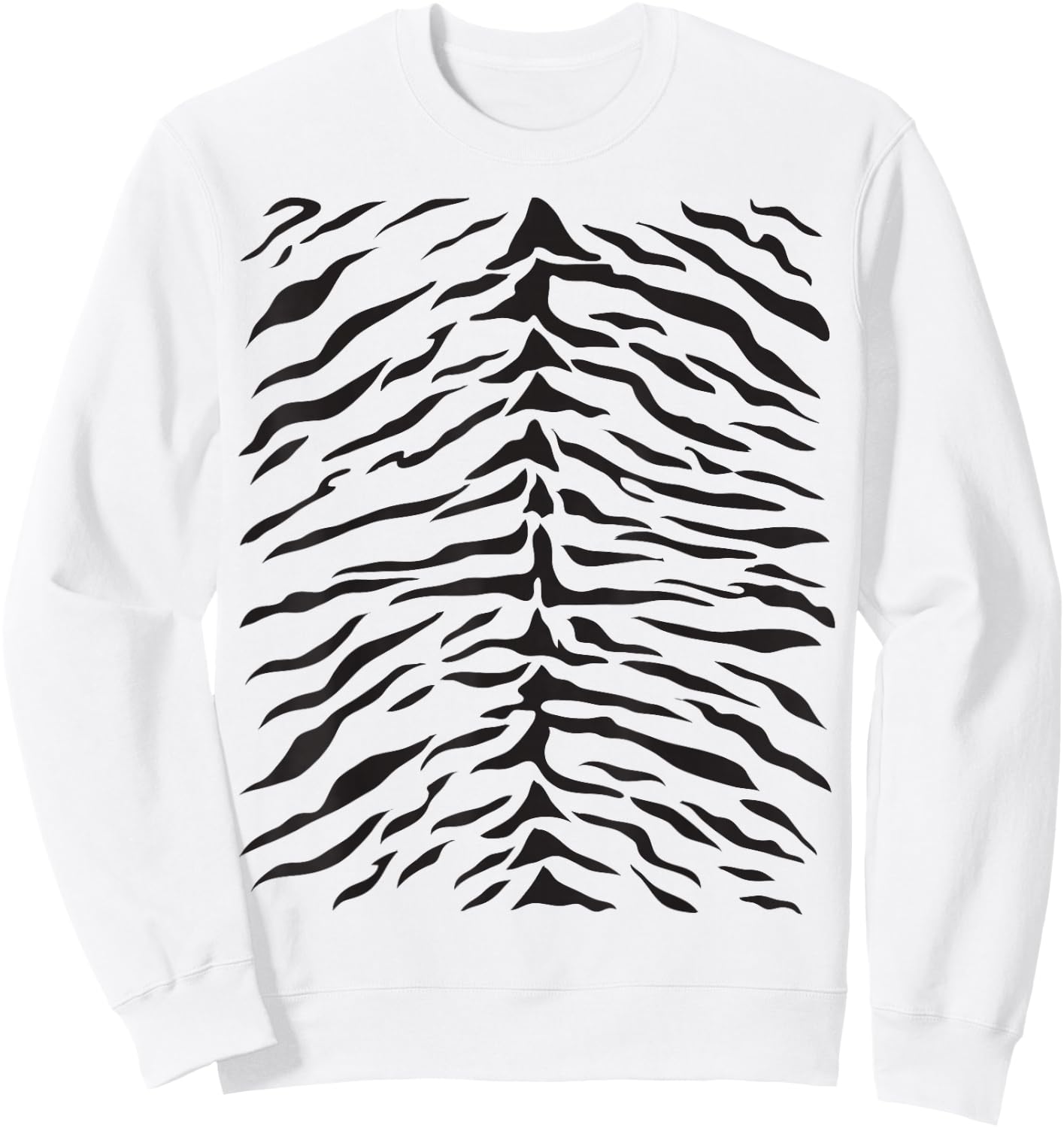 White Tiger Print Cute Costume Idea Stripes Pattern Sweatshirt - Sweatshirt | White