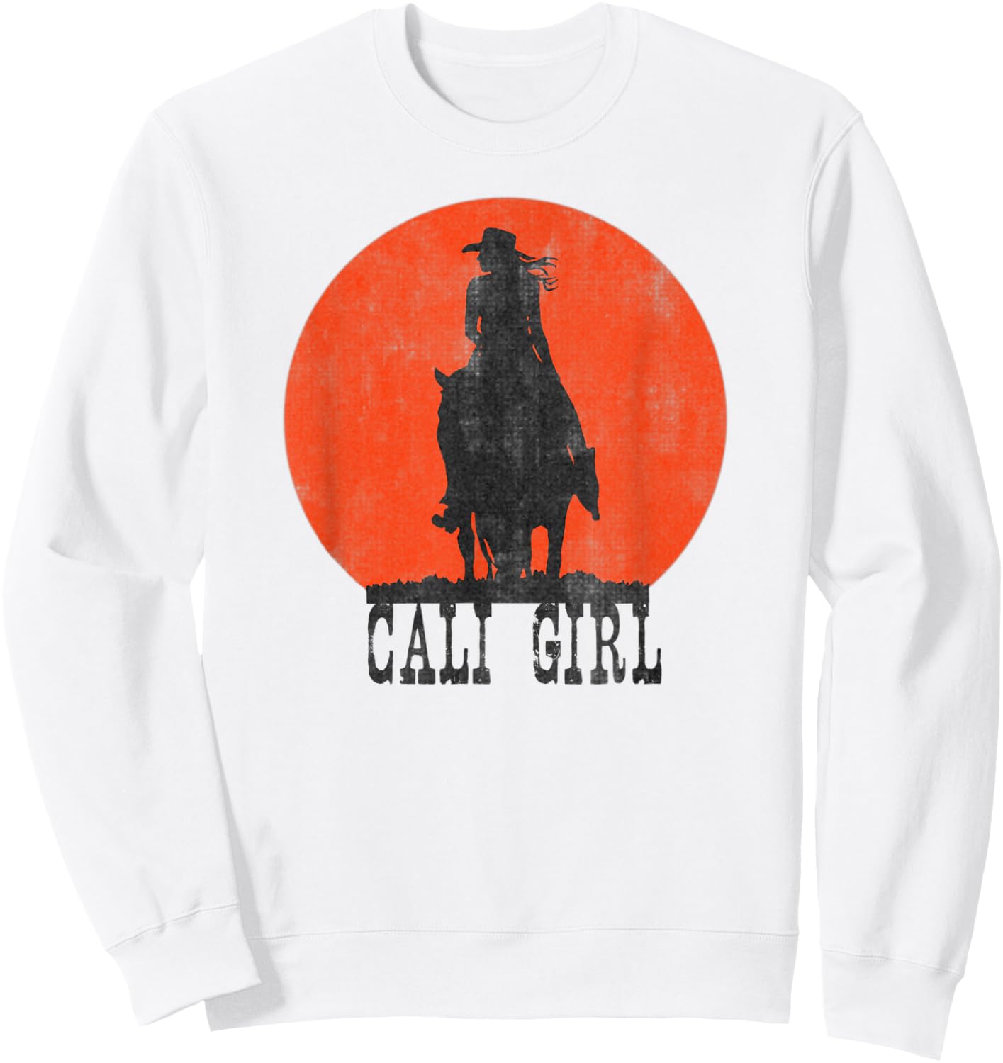 CALI GIRL California Horse Girl Vintage Retro Gift Sweatshirt - Sweatshirt | White