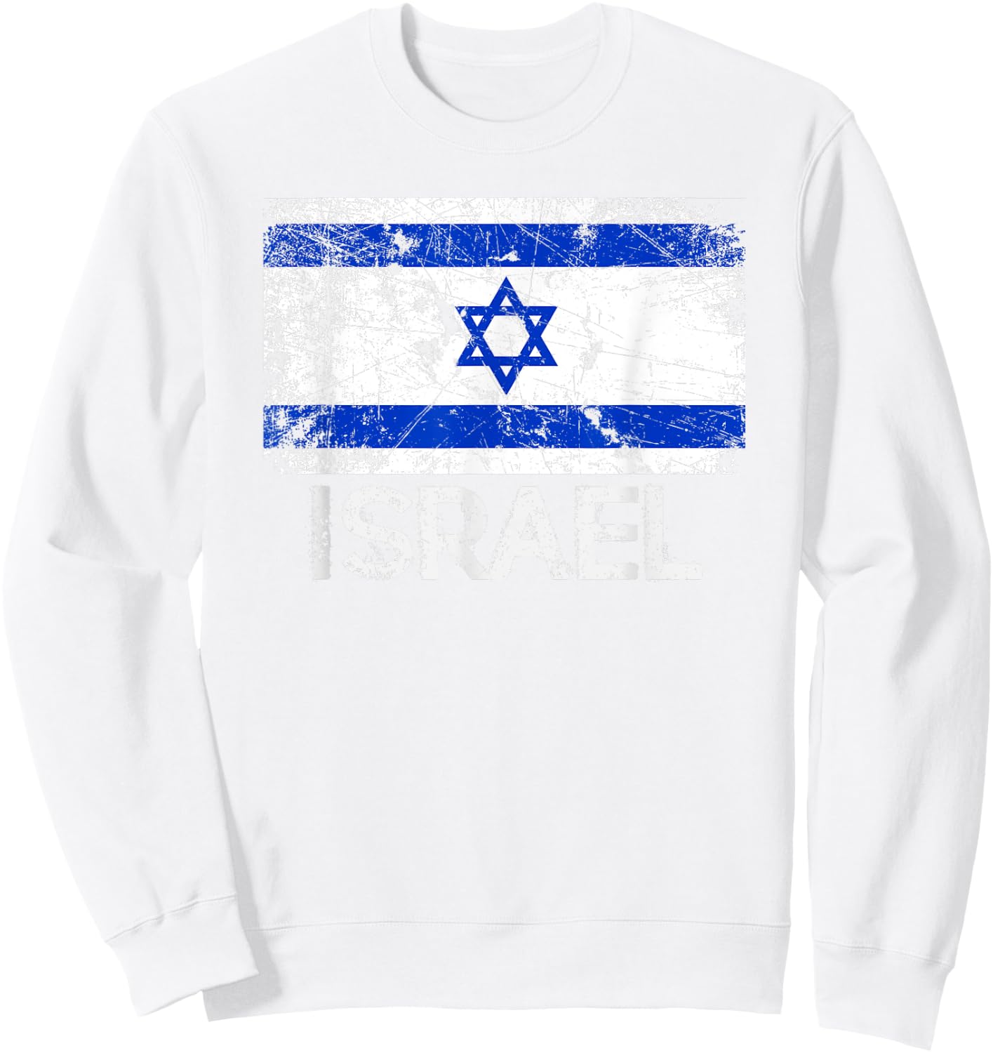 Israeli Flag | Vintage Made in Israel Gift Sweatshirt - Sweatshirt | White