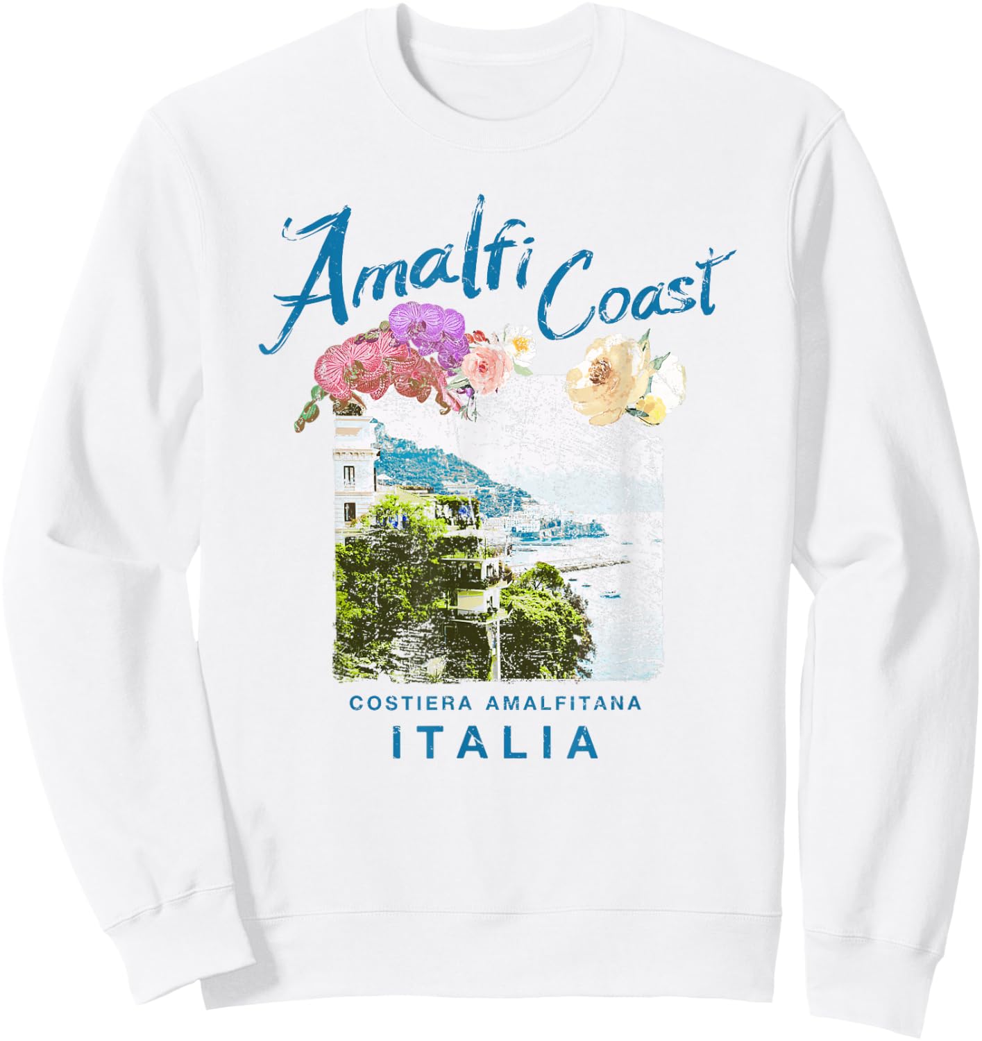 Italy Amalfi Coast Travel Italian Vintage Sweatshirt - Sweatshirt | White