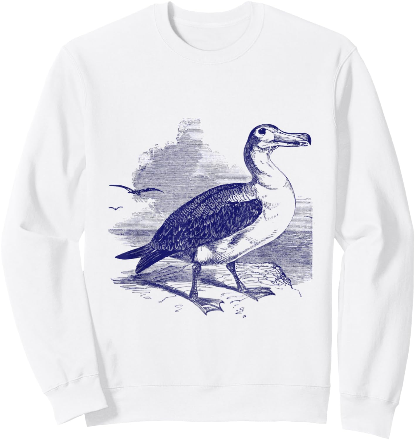 Albatross . Vintage Nature Sea Bird Sweatshirt - Sweatshirt | White