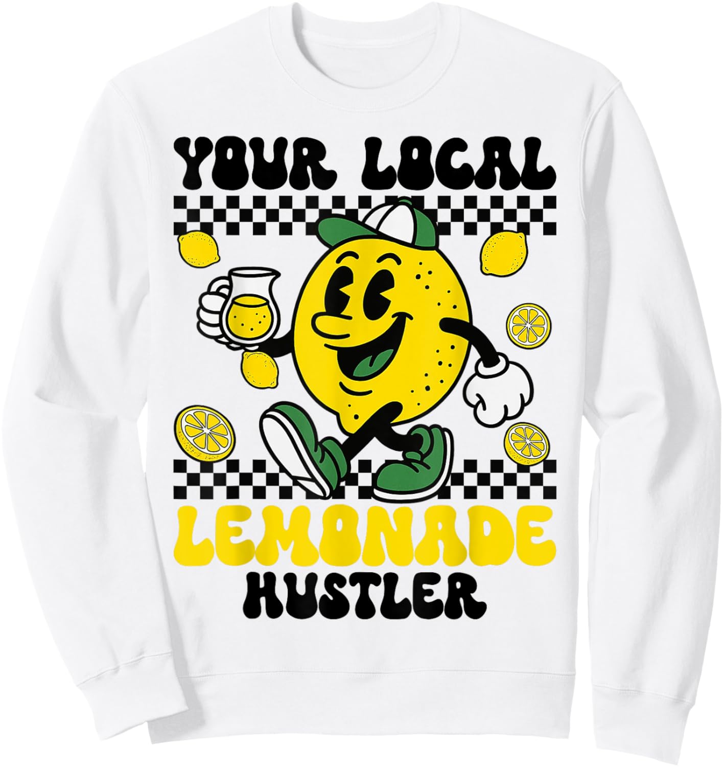 Funny Lemonade Entrepreneur Boys Girls Lemonade Hustler Sweatshirt - Sweatshirt | White