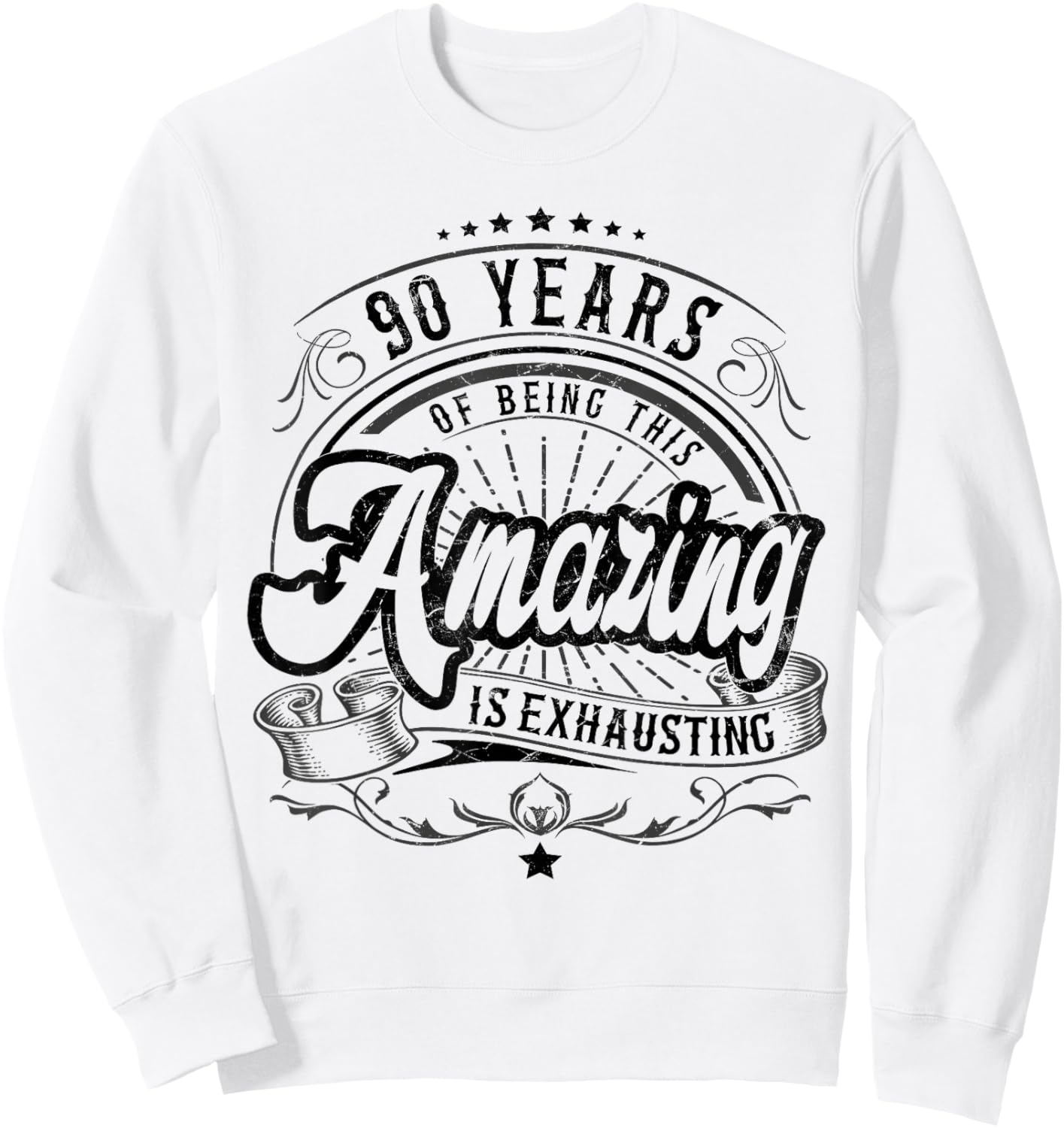 90th Birthday Being This Amazing, Funny 90th Birthday Gifts Sweatshirt - Sweatshirt | White