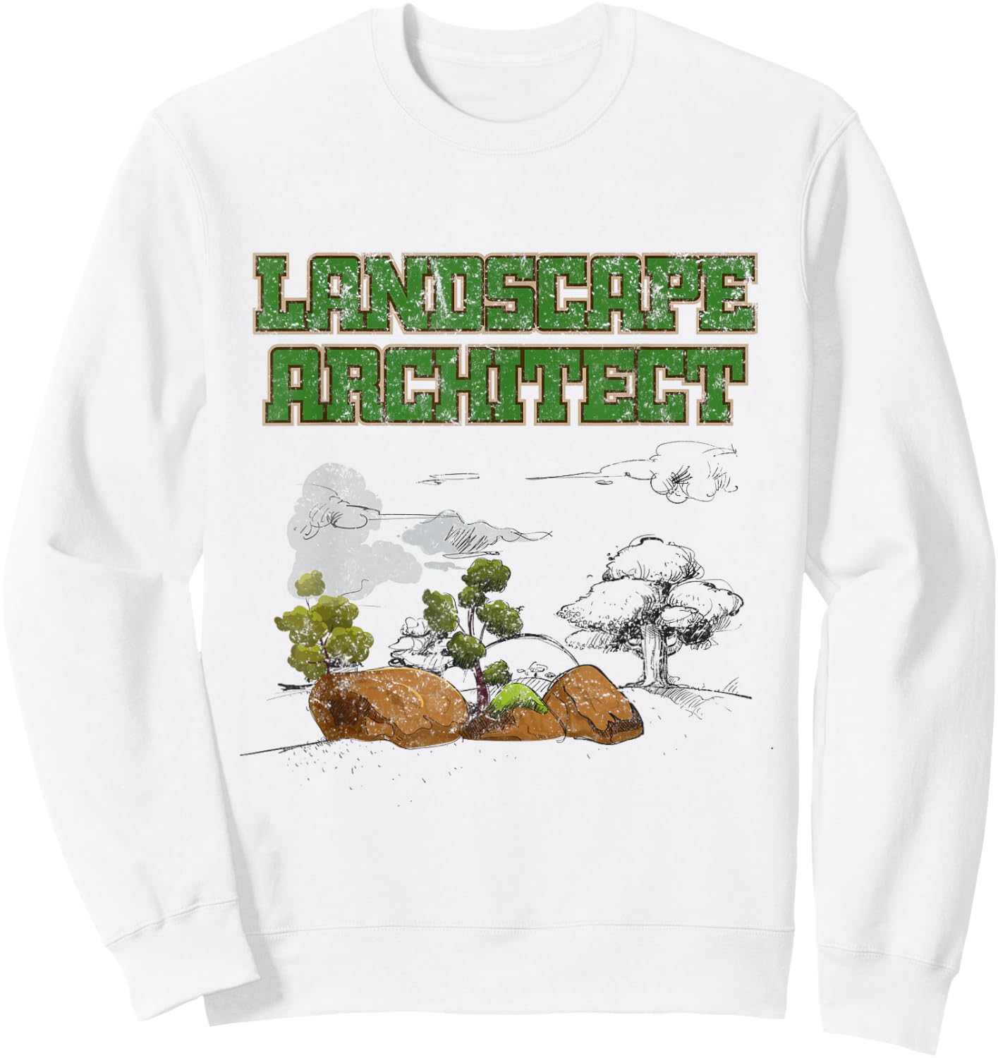 Landscape Architect | Retro Landscaper Student Sweatshirt - Sweatshirt | White