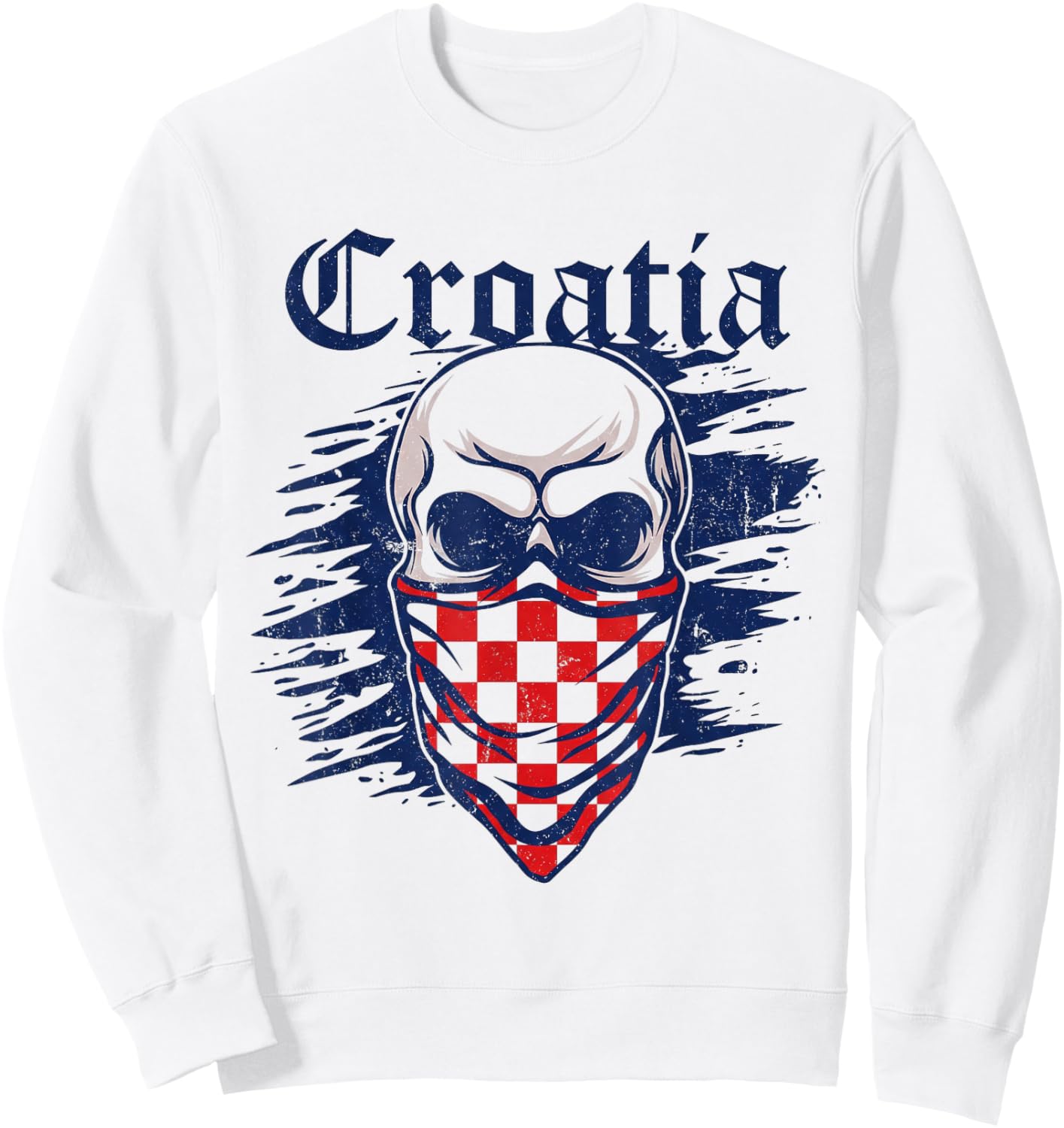 Croatia Hrvatska Flag Zagreb Croatian Jersey Retro Sweatshirt - Sweatshirt | White