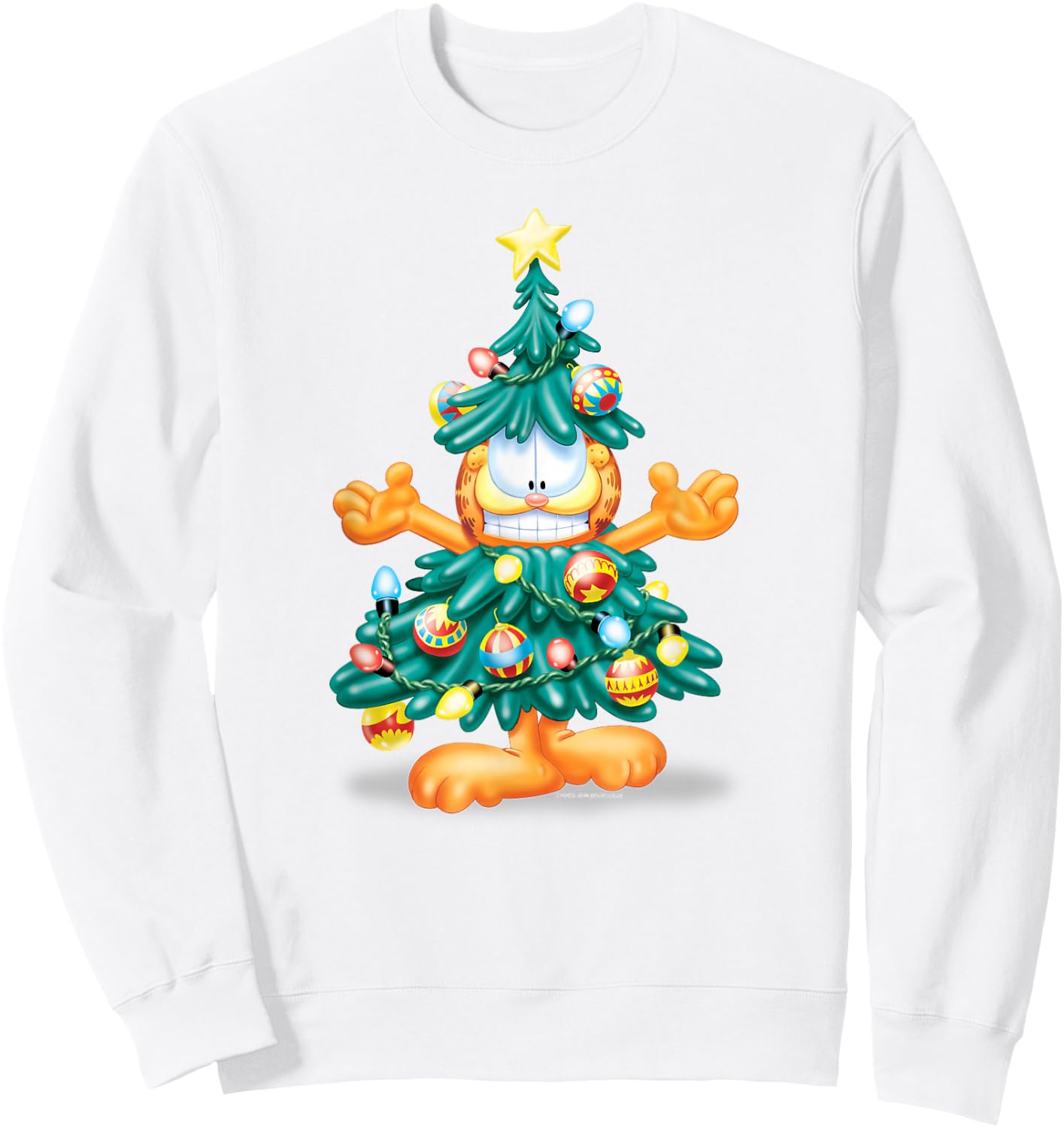 Garfield Christmas Tree Sweatshirt - Sweatshirt | White