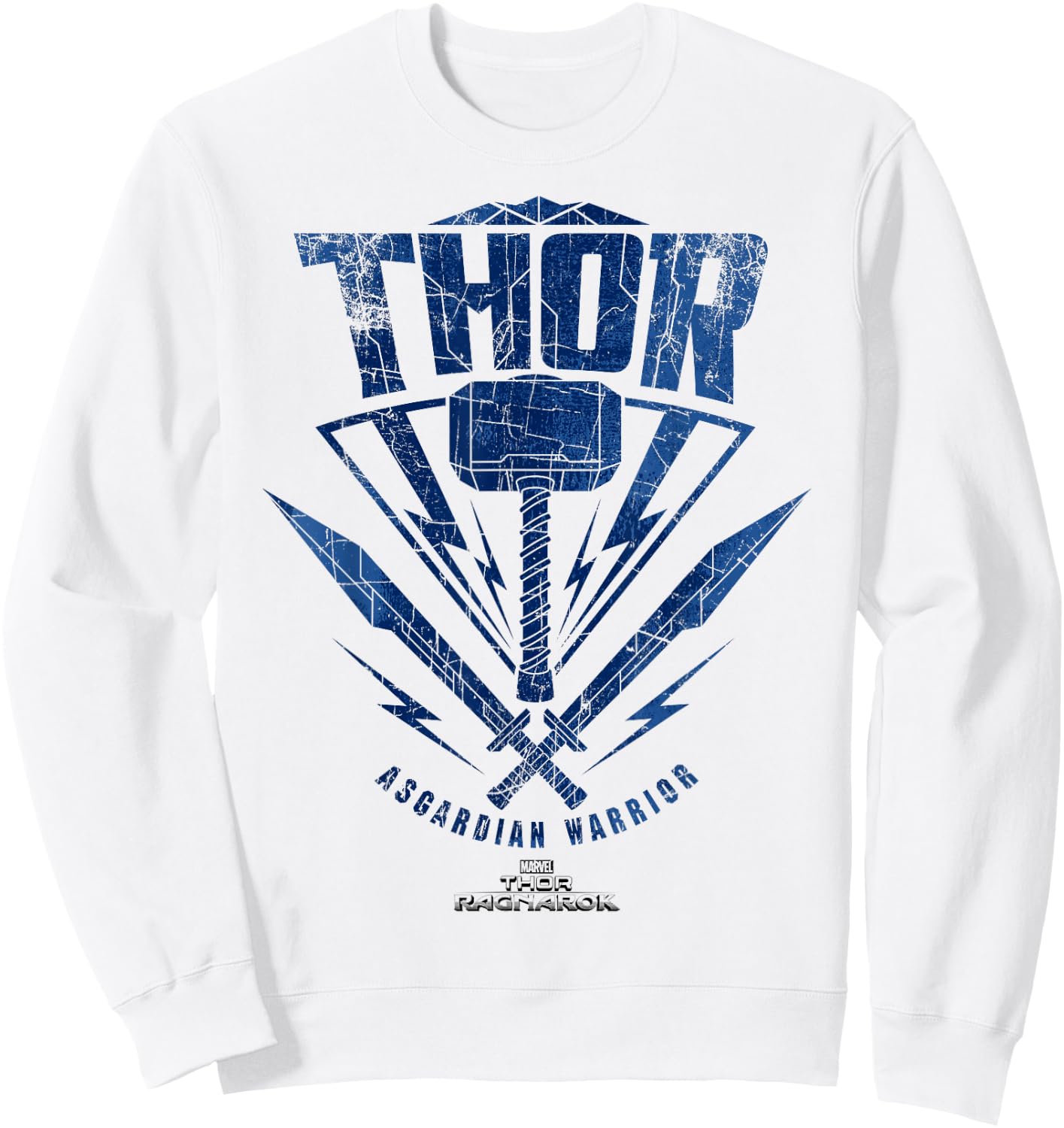 Marvel Thor Ragnarok Asgardian Warrior Hammer Shield Sweatshirt - Sweatshirt | White