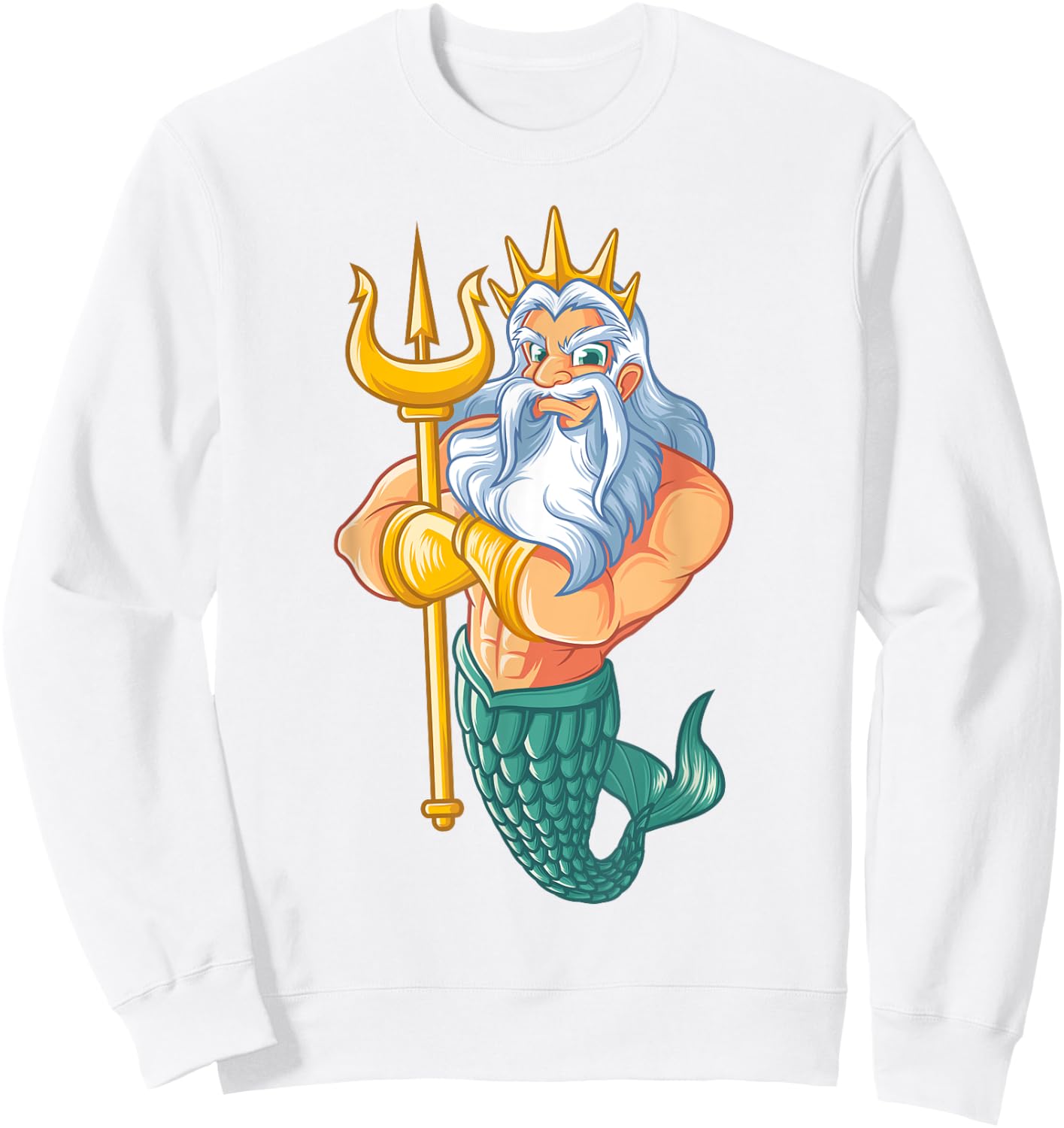 Mermaid Security Shirt | Funny Merman Swimming Gift Sweatshirt - Sweatshirt | White