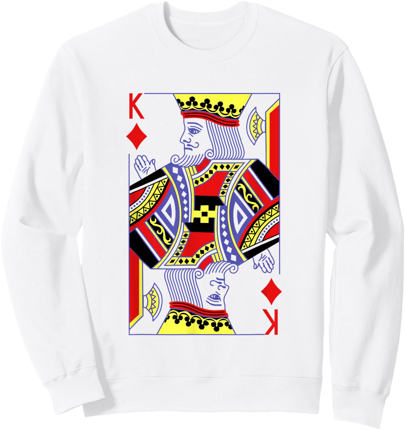 King Of Diamonds Deck Of Cards Group Costume Halloween Sweatshirt - Sweatshirt | White