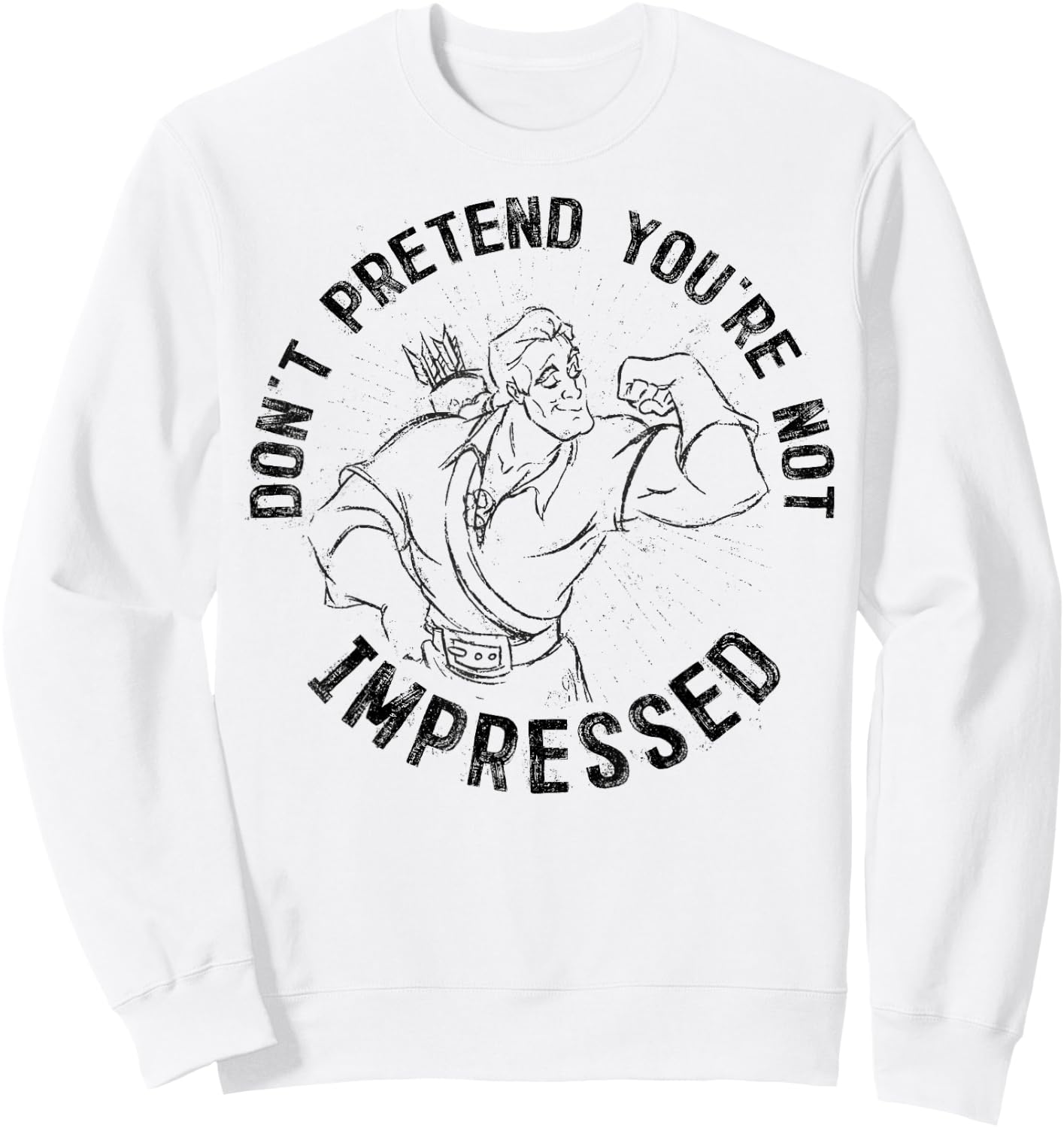 Disney Beauty And The Beast Gaston Muscles Graphic Sweatshirt - Sweatshirt | White