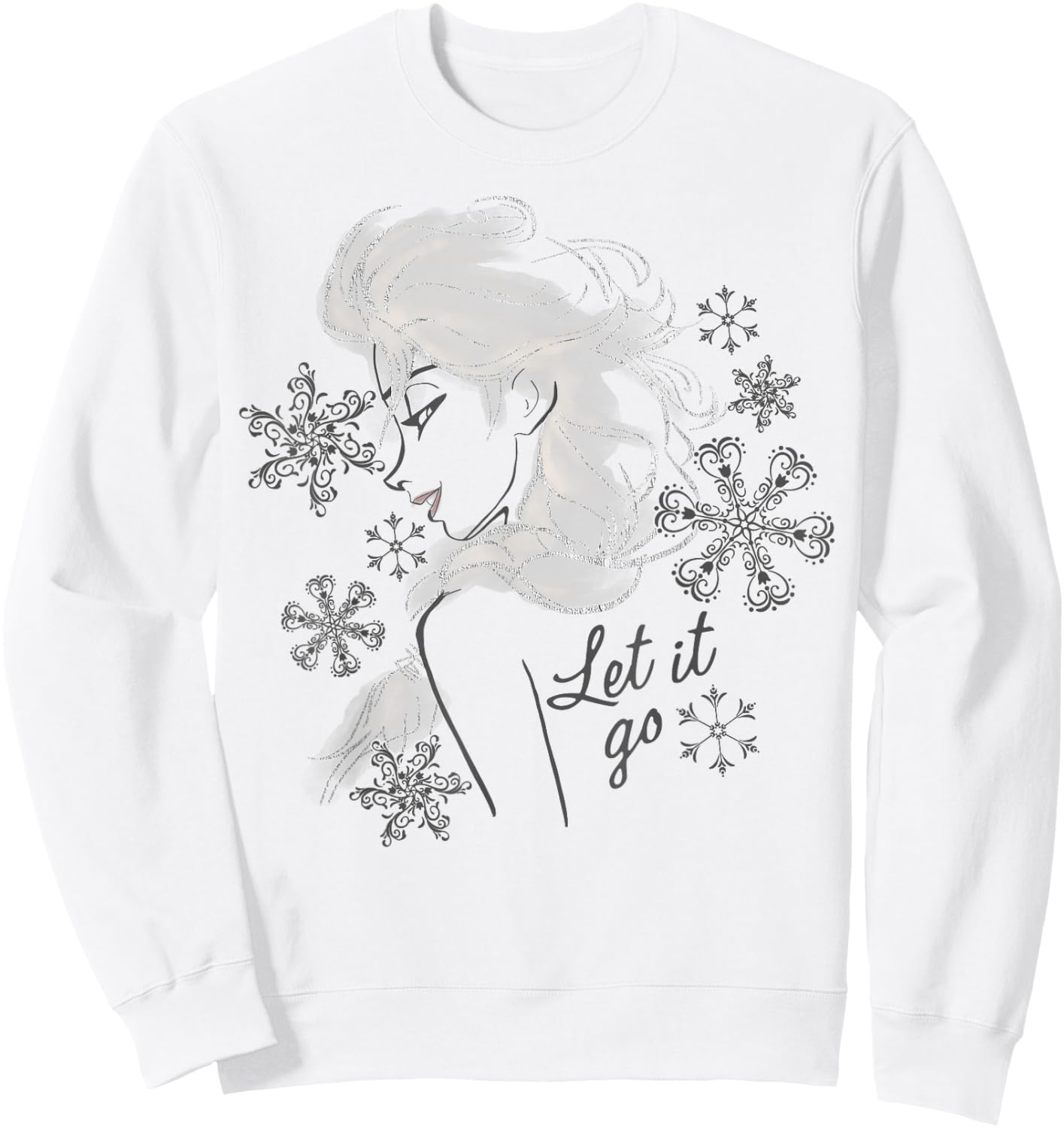 Disney Frozen Elsa Let It Go Profile Sketch Sweatshirt - Sweatshirt | White