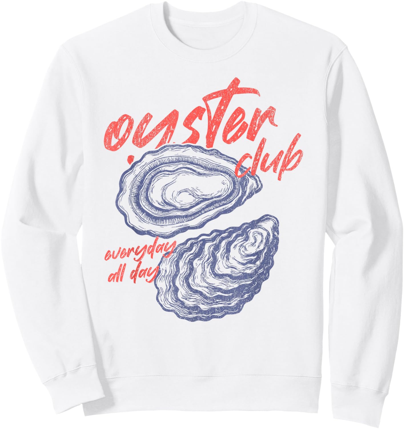 Oyster Club Seafood Vintage Sweatshirt - Sweatshirt | White