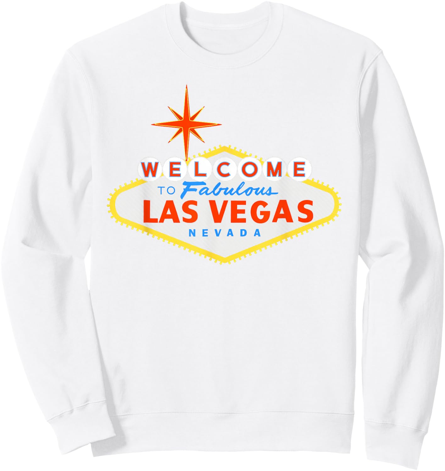 Welcome to Las Vegas Fabulous Nevada Sign Sweatshirt - Sweatshirt | White
