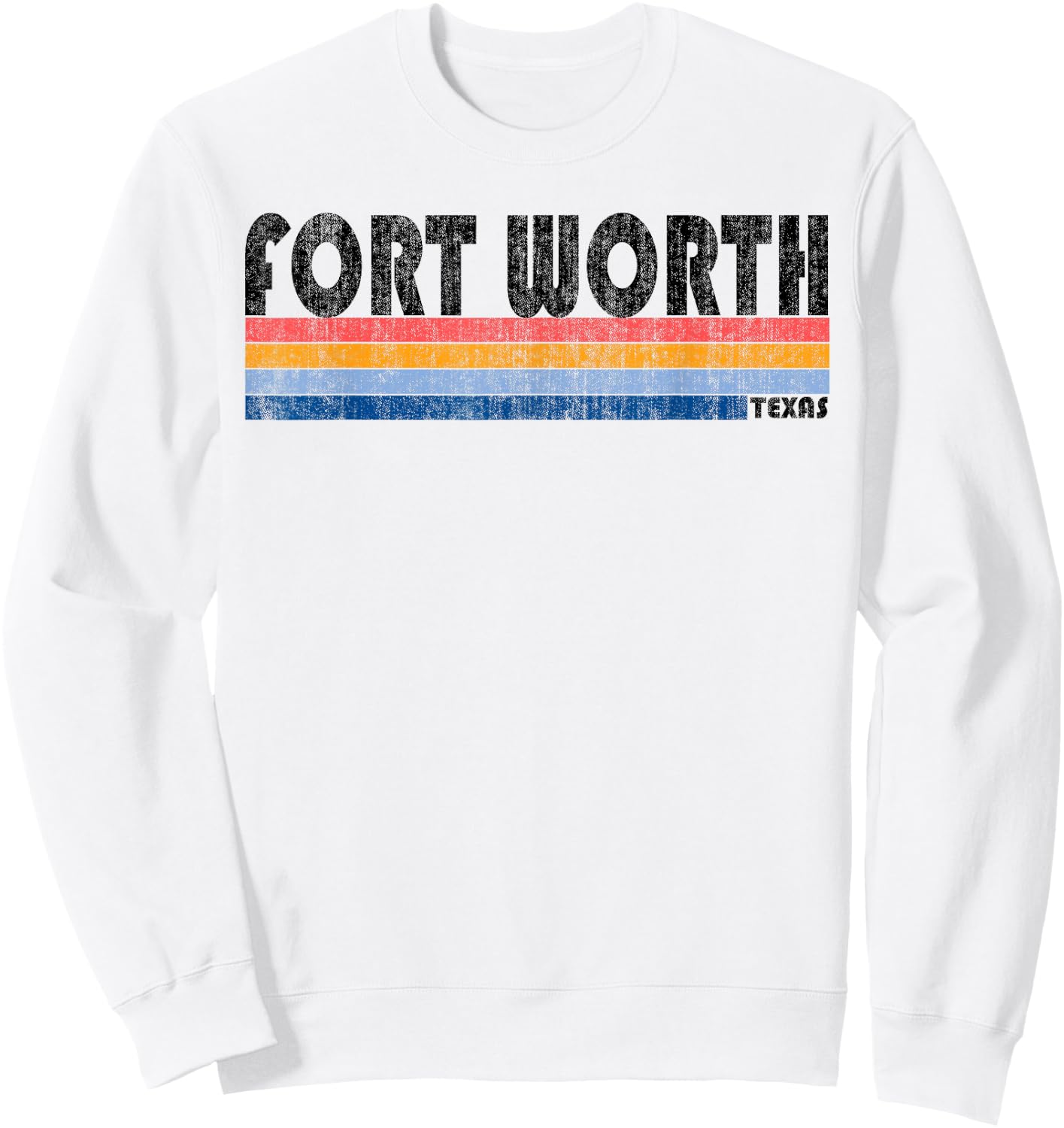 Vintage 1980s Style Fort Worth TX Sweatshirt - Sweatshirt | White