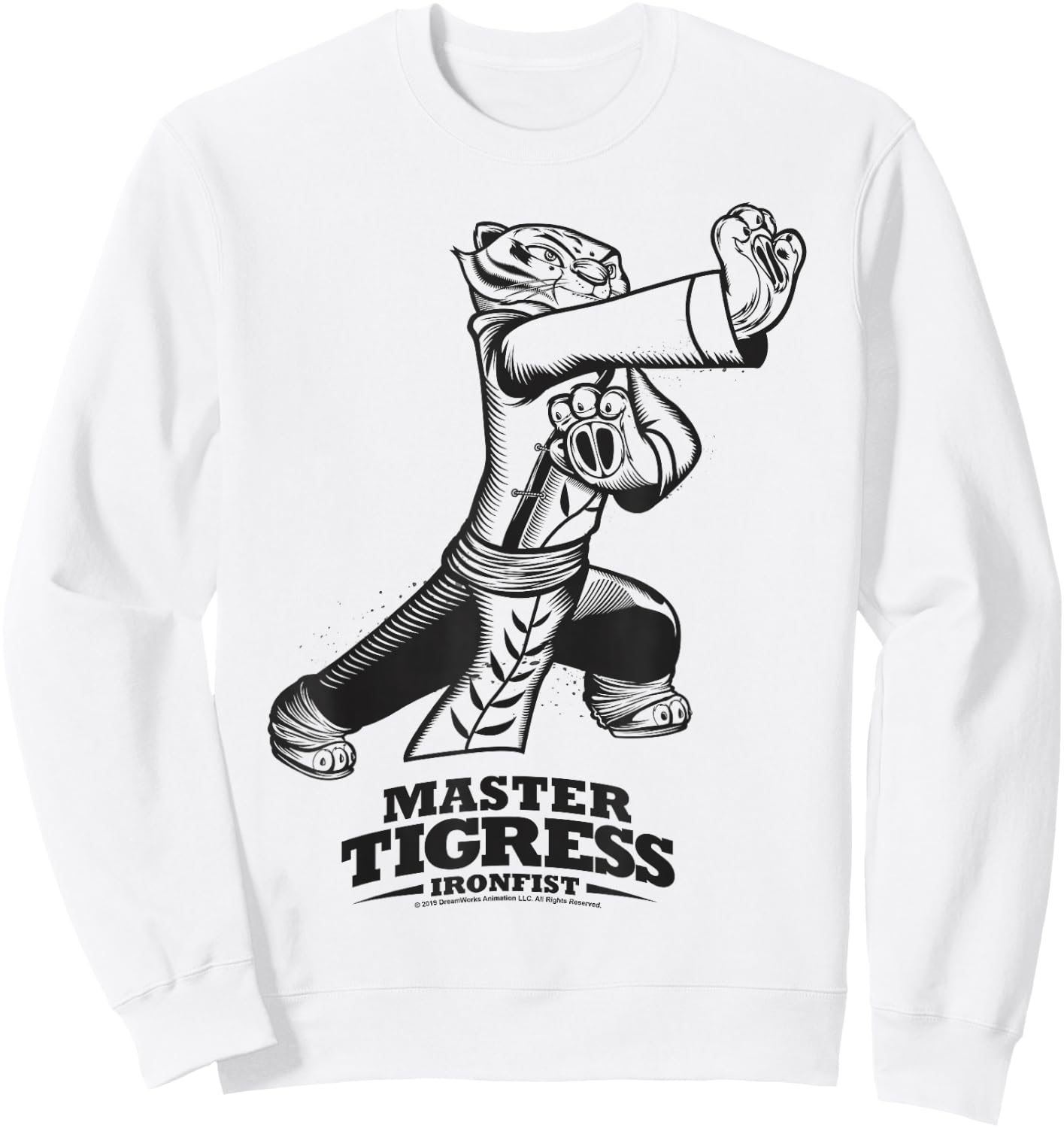 Kung Fu Panda Master Tigress Iron Fist Sketch Portrait Sweatshirt - Sweatshirt | White