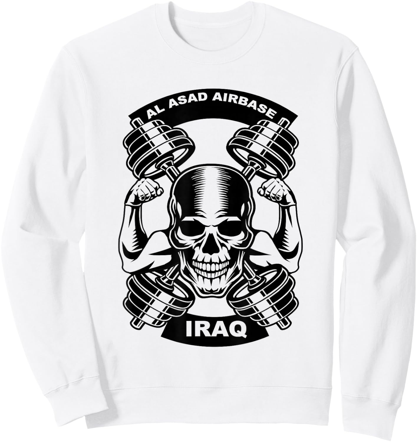 Al Asad Airbase Iraq Military Sweatshirt - Sweatshirt | White