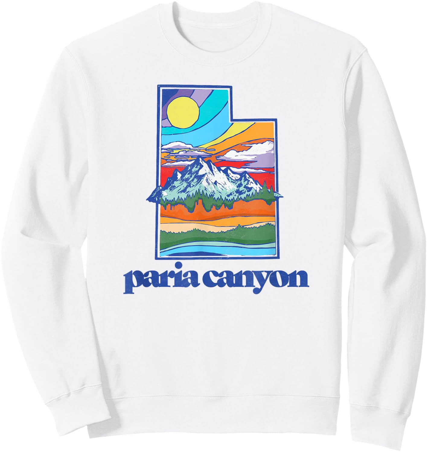 Paria Canyon Utah Vintage Nature Outdoor Graphic Sweatshirt - Sweatshirt | White