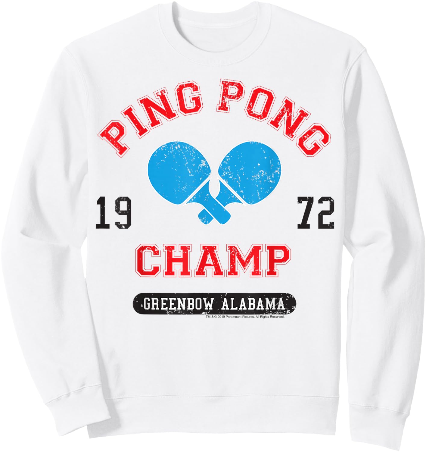 Forrest Gump Ping Pong Champ Greenbow Alabama 1972 Logo Sweatshirt - Sweatshirt | White
