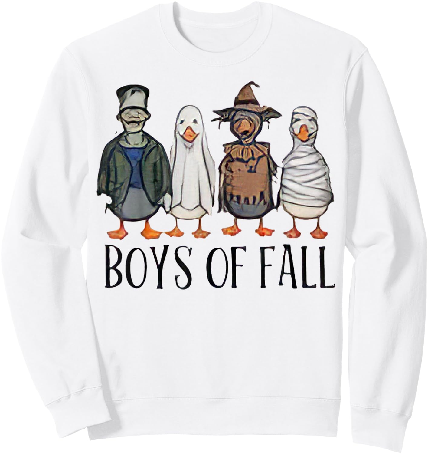Funny Boys Of Fall Halloween Duck Cosplay Horror Character Sweatshirt - Sweatshirt | White