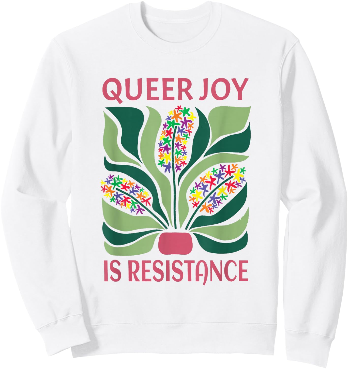 Retro Boho Floral Pride Floral Pride Month Queer Joy Sweatshirt - Sweatshirt | White