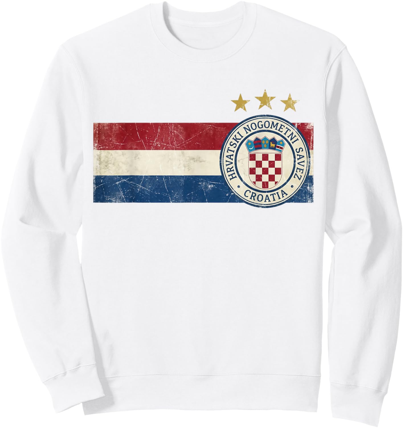 Croatia Hrvatska Flag Zagreb Croatian Jersey Retro Sweatshirt - Sweatshirt | White