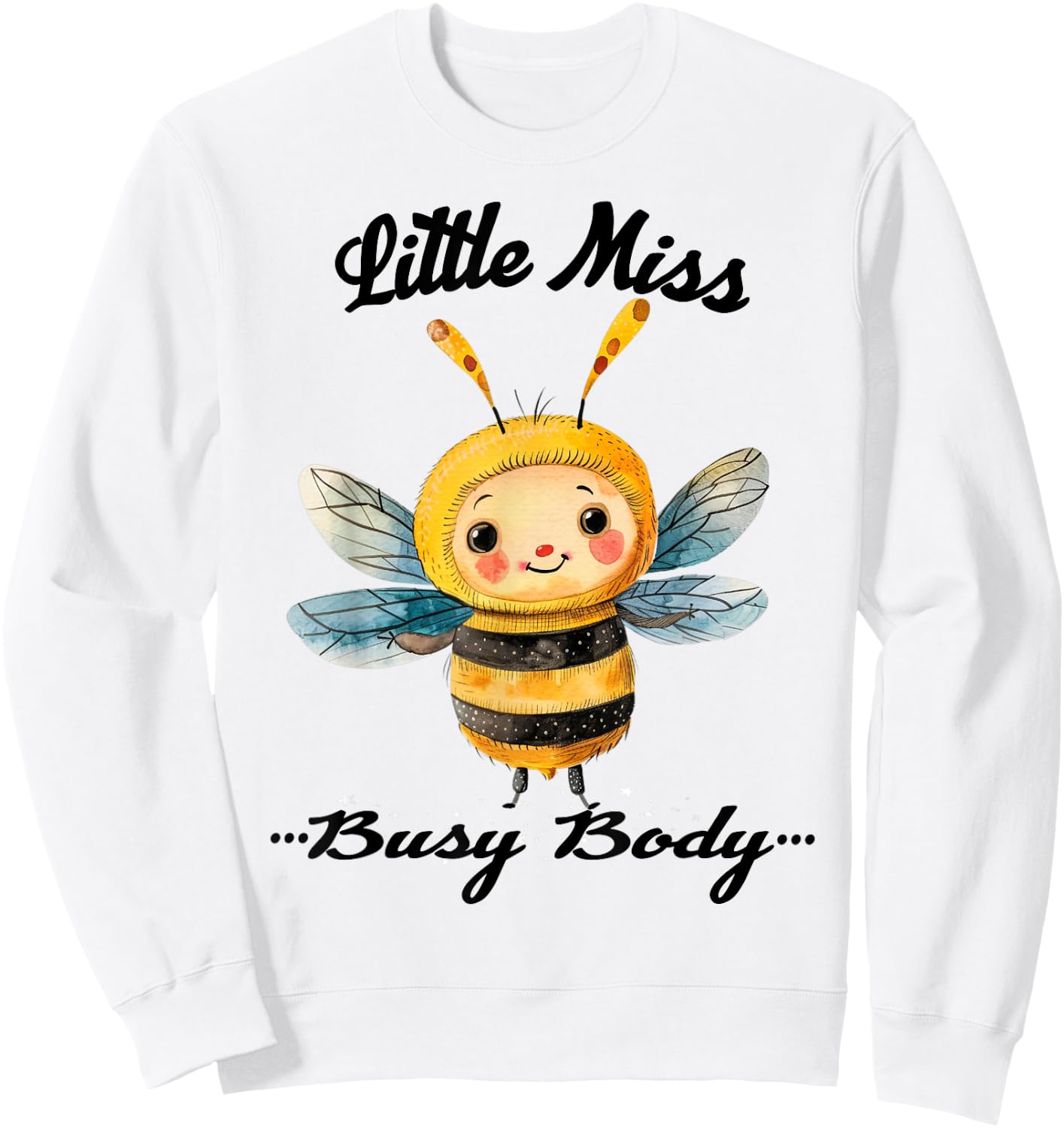 2024 Halloween Costume Cute Little Miss Busybody Bee Funny Sweatshirt - Sweatshirt | White