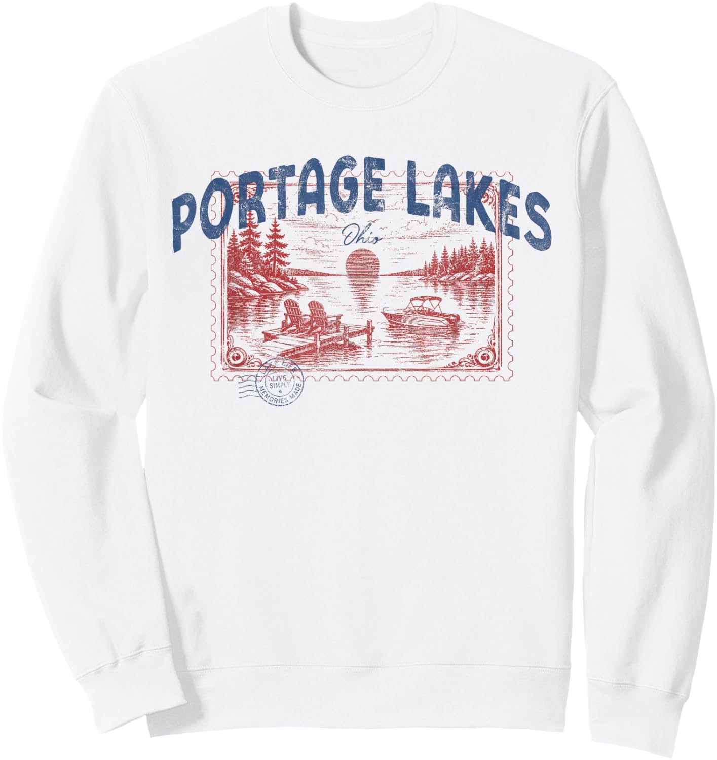 Portage Lakes Ohio Outdoors Vintage Sweatshirt - Sweatshirt | White