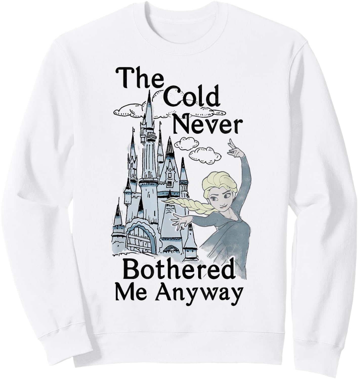 Disney Frozen Elsa Cold Never Bothered Me Graphic Sweatshirt - Sweatshirt | White
