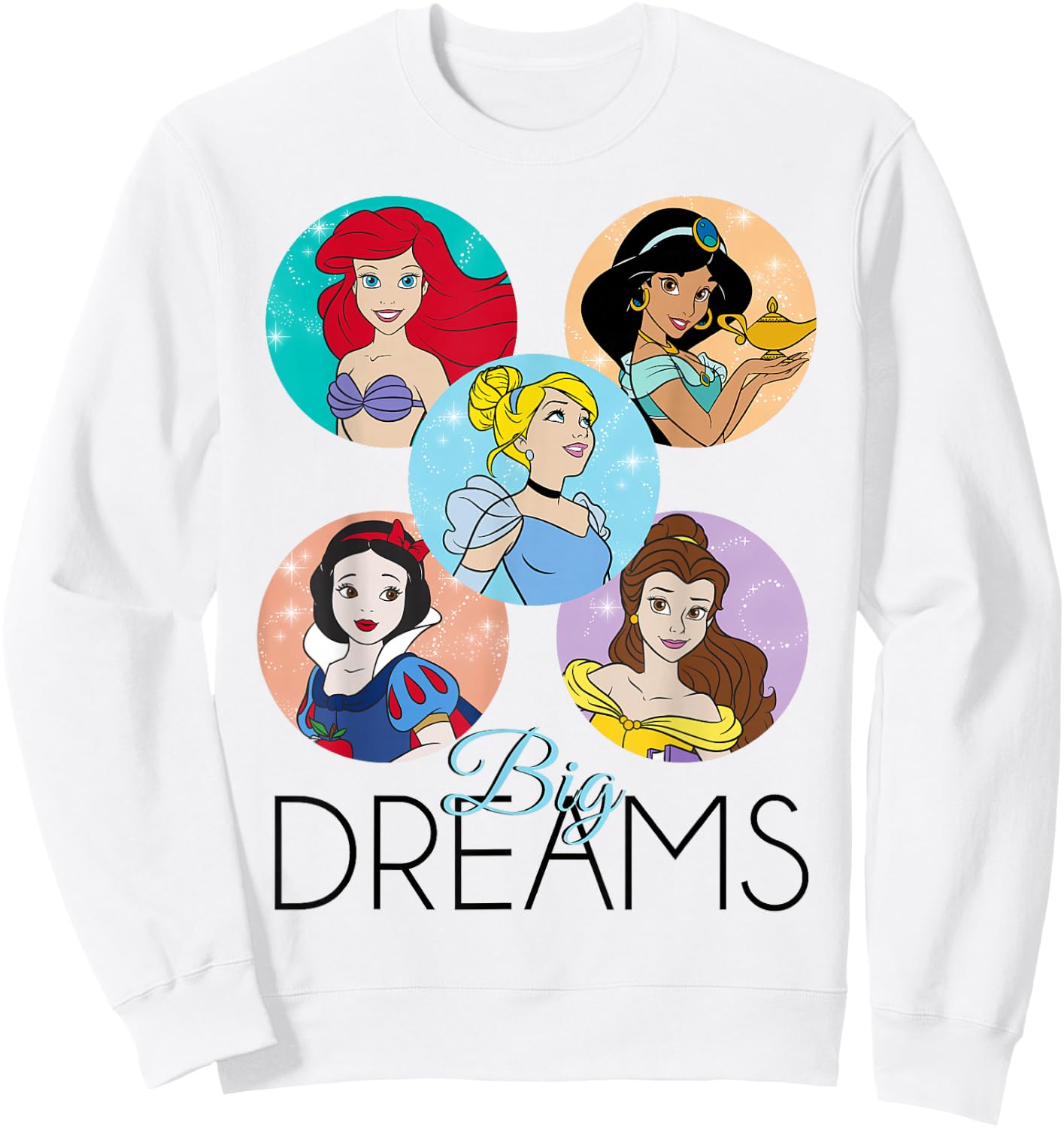 Disney Princess Big Dreams Sparkle Character Bubbles Sweatshirt - Sweatshirt | White