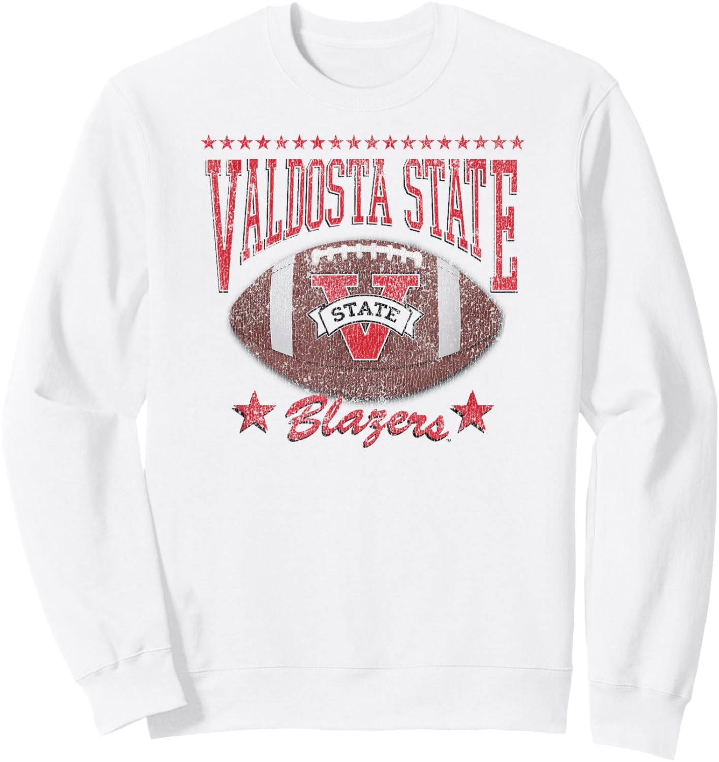 Valdosta State Blazers Football Vintage Stars White Sweatshirt - Sweatshirt | White