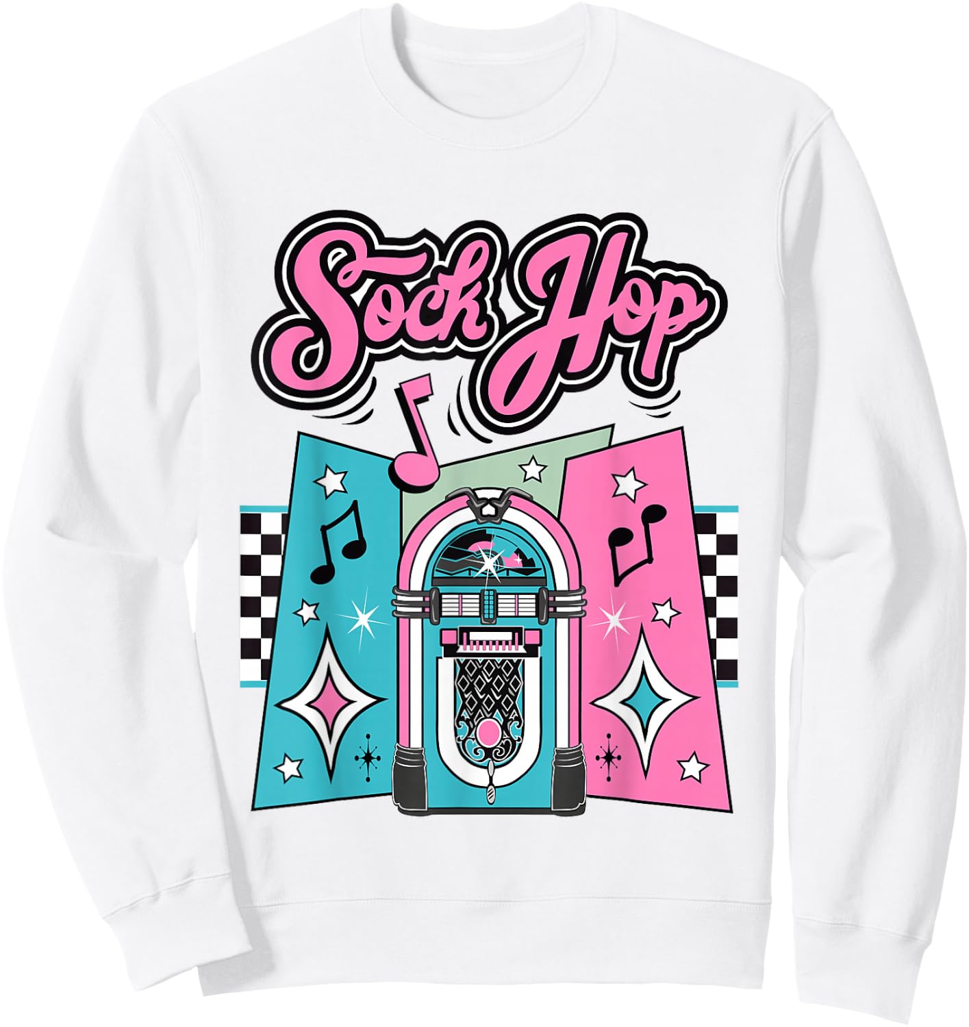 1950s Sock Hop Costume Retro 50s Vintage Rockabilly Doo Wop Sweatshirt - Sweatshirt | White