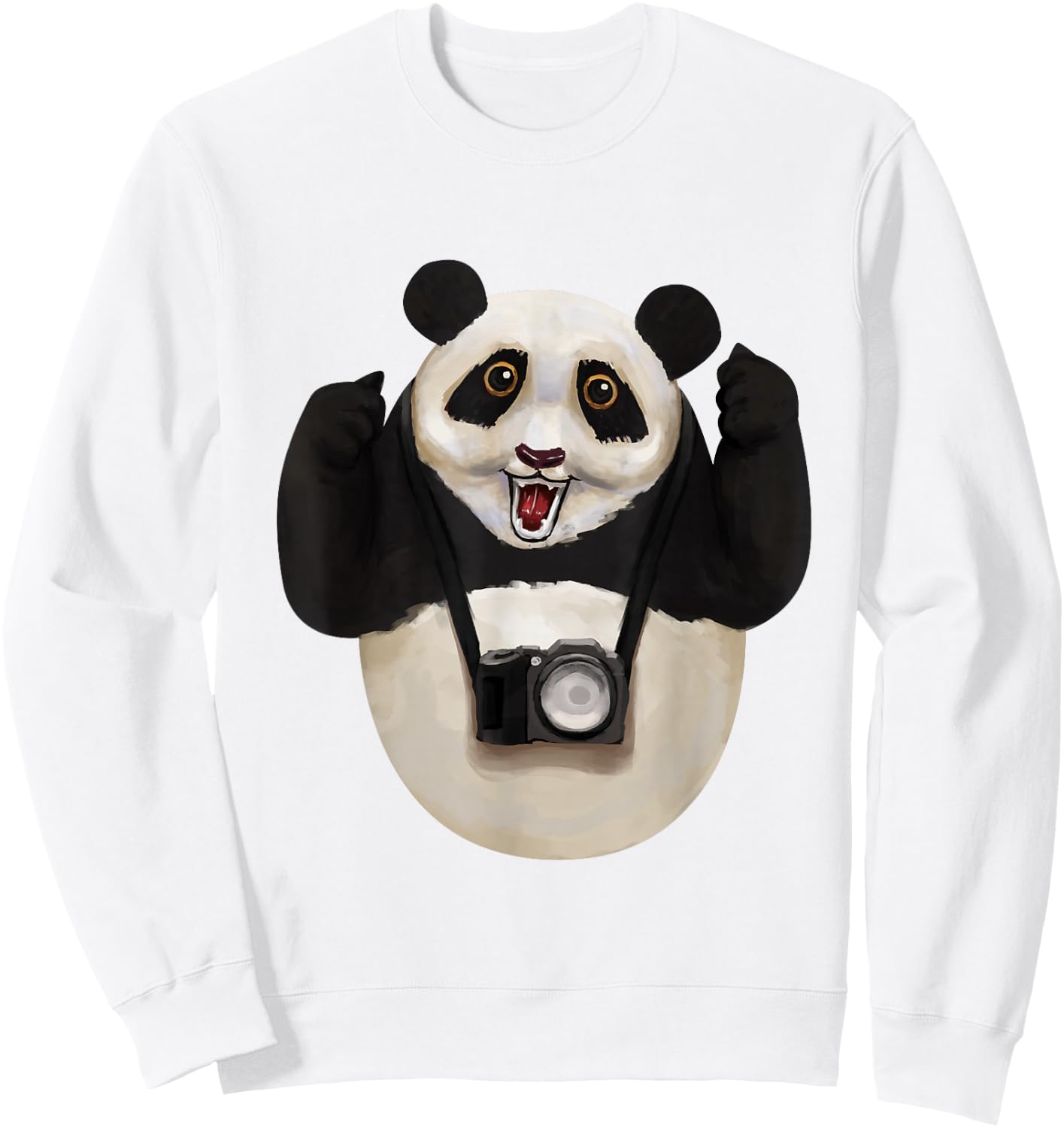 Panda Bear Photographer Photography Day - Camera Sweatshirt - Sweatshirt | White