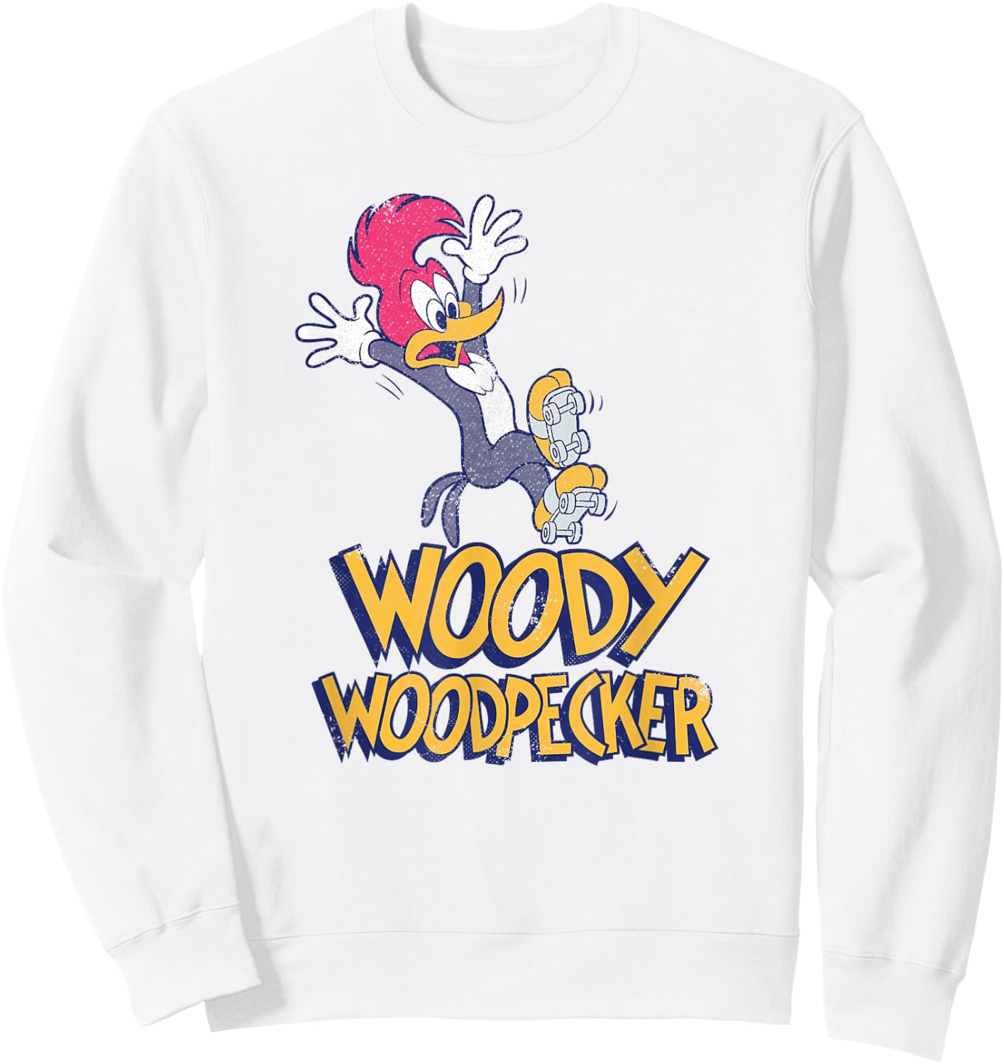 Woody Woodpecker Falling Roller Skating Sweatshirt - Sweatshirt | White