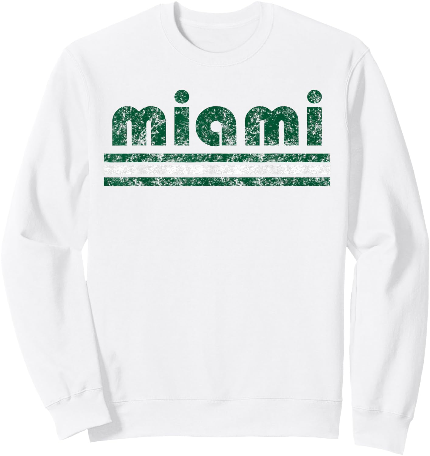 Miami Florida Retro Vintage Weathered Sweatshirt - Sweatshirt | White