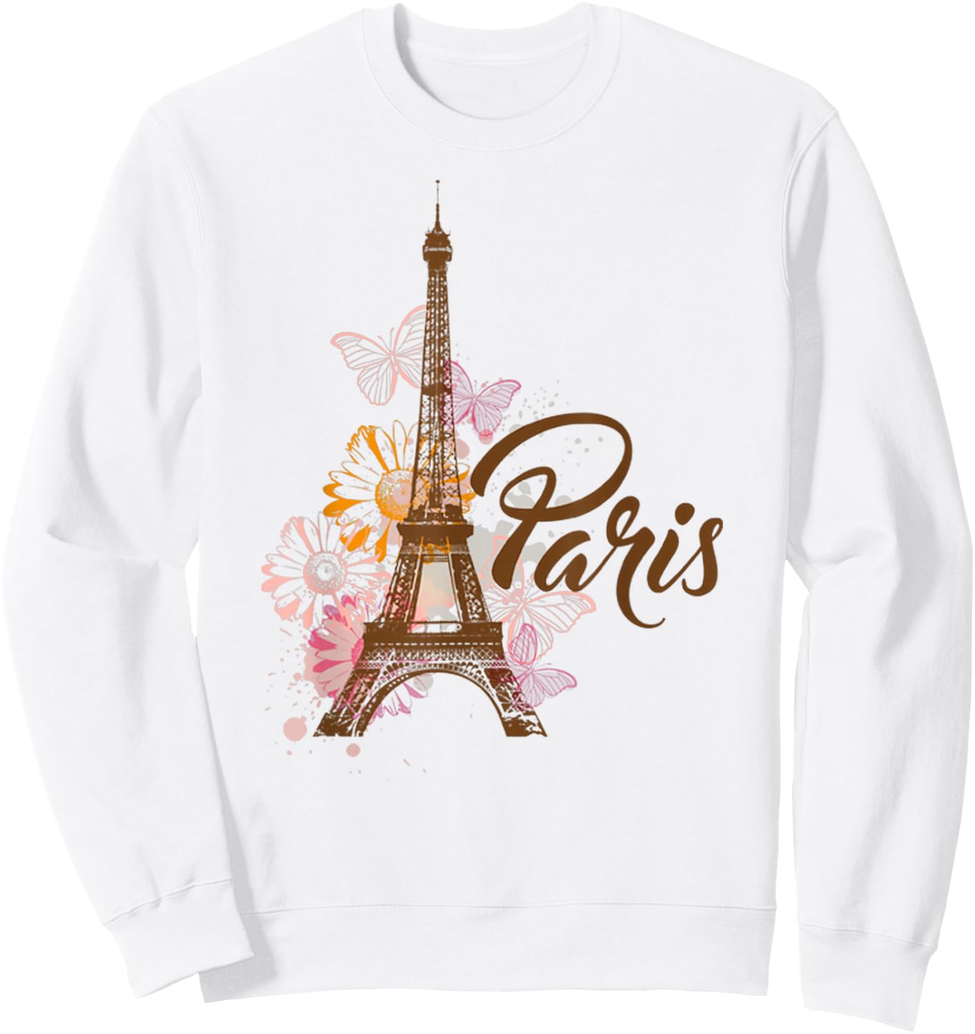 Vintage Paris I Love Travel Wanderlust Eiffel Tower Sweatshirt - Sweatshirt | White
