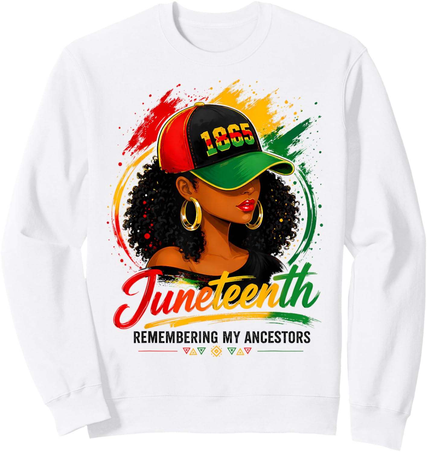 Juneteenth Shirts Women Queen Afro African Black Woman Sweatshirt - Sweatshirt | White