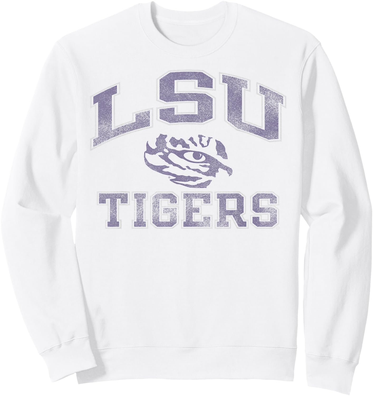 LSU Tigers Vintage Worn Gray Officially Licensed Sweatshirt - Sweatshirt | White
