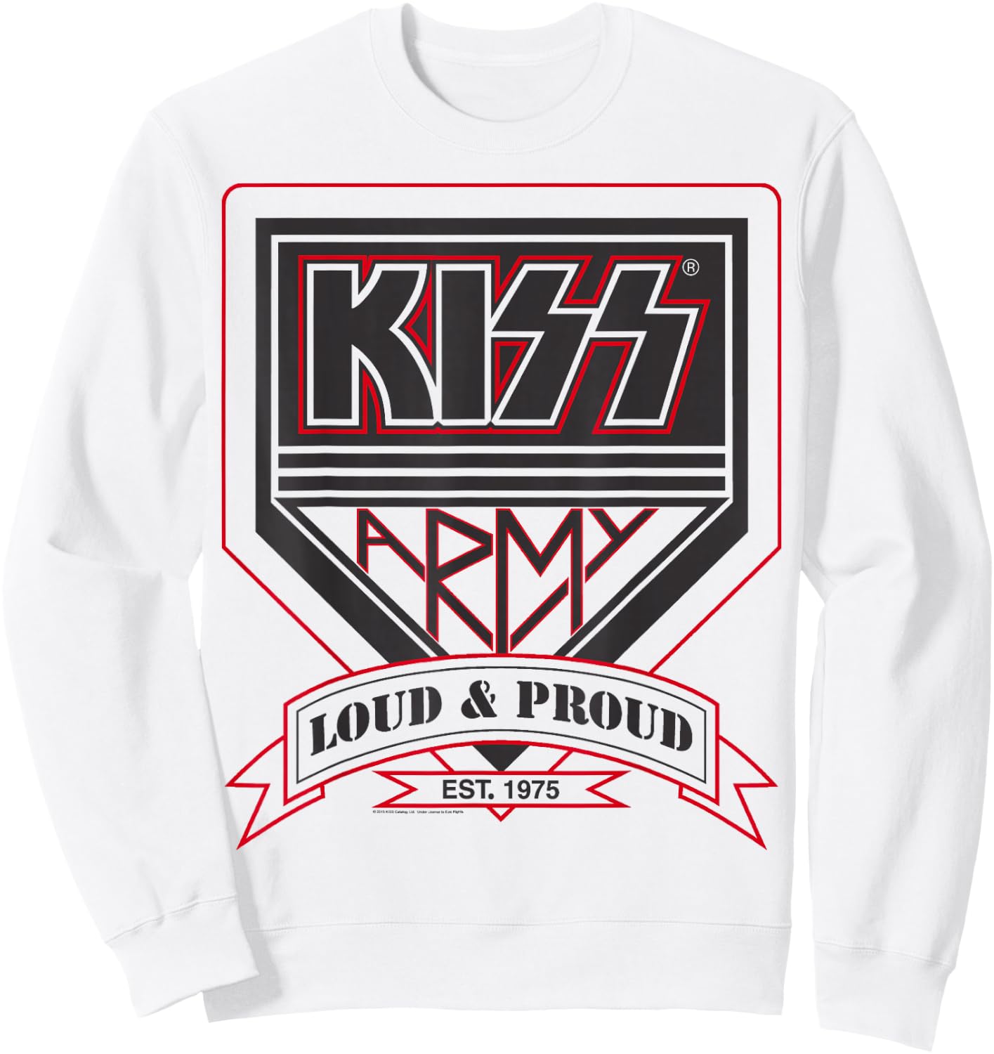 KISS - Official KISS Kollection , -Adults, Short Sleeve, , Military Green, Small Sweatshirt - Sweatshirt | White