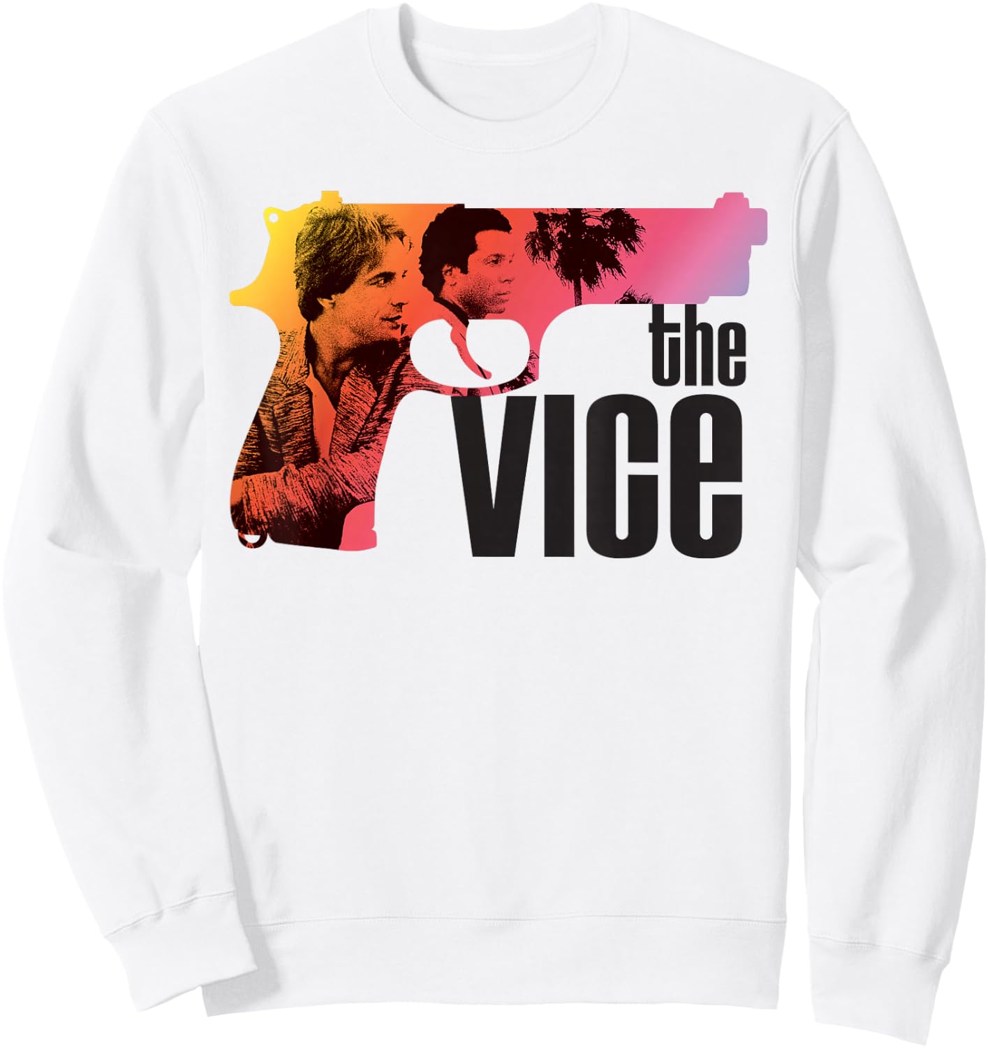 Miami Vice 'The Vice' Neon Gun Sweatshirt - Sweatshirt | White