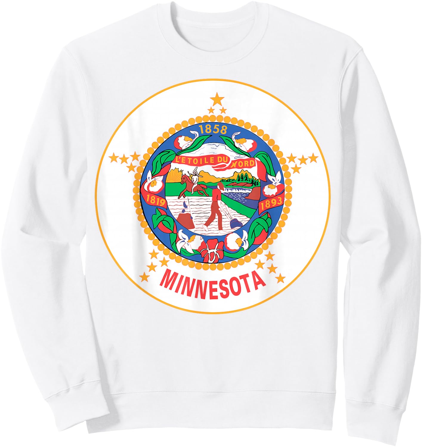 Minnesota MN State Flag USA T Shirt Sweatshirt - Sweatshirt | White